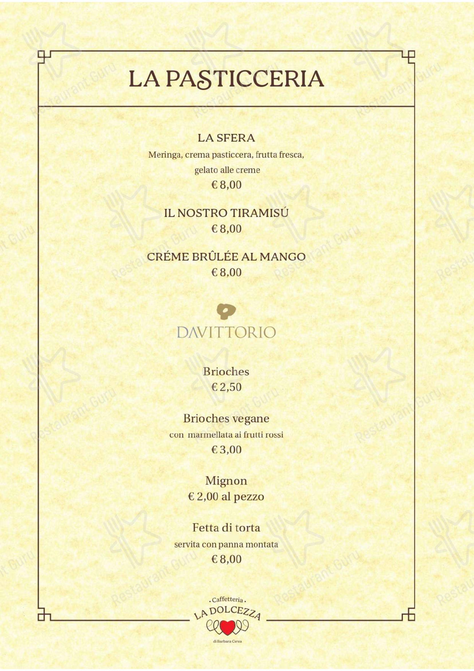 Menu di La Dolcezza di Barbara Cerea - Menu