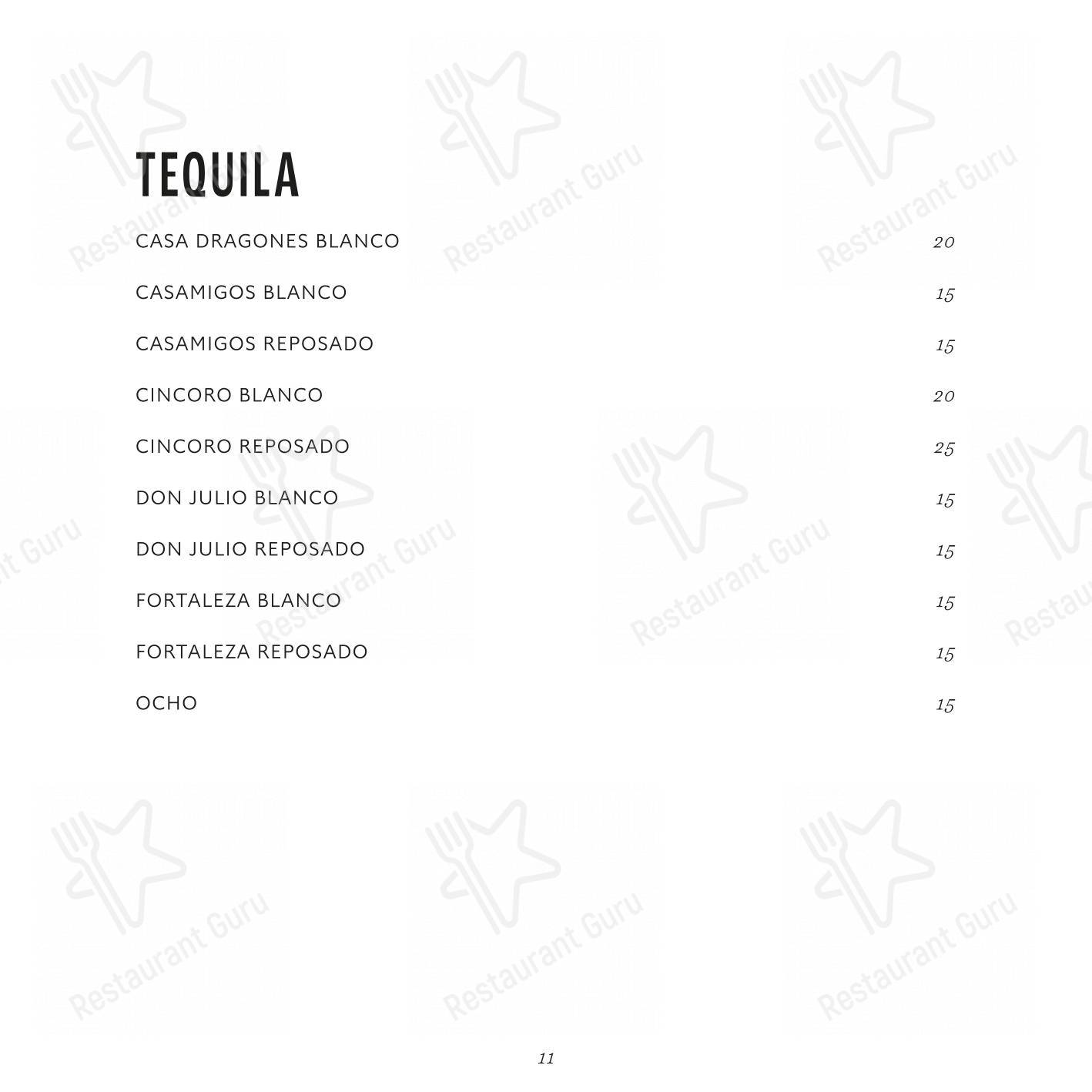 Menu di La Zanzara - Крафт меню