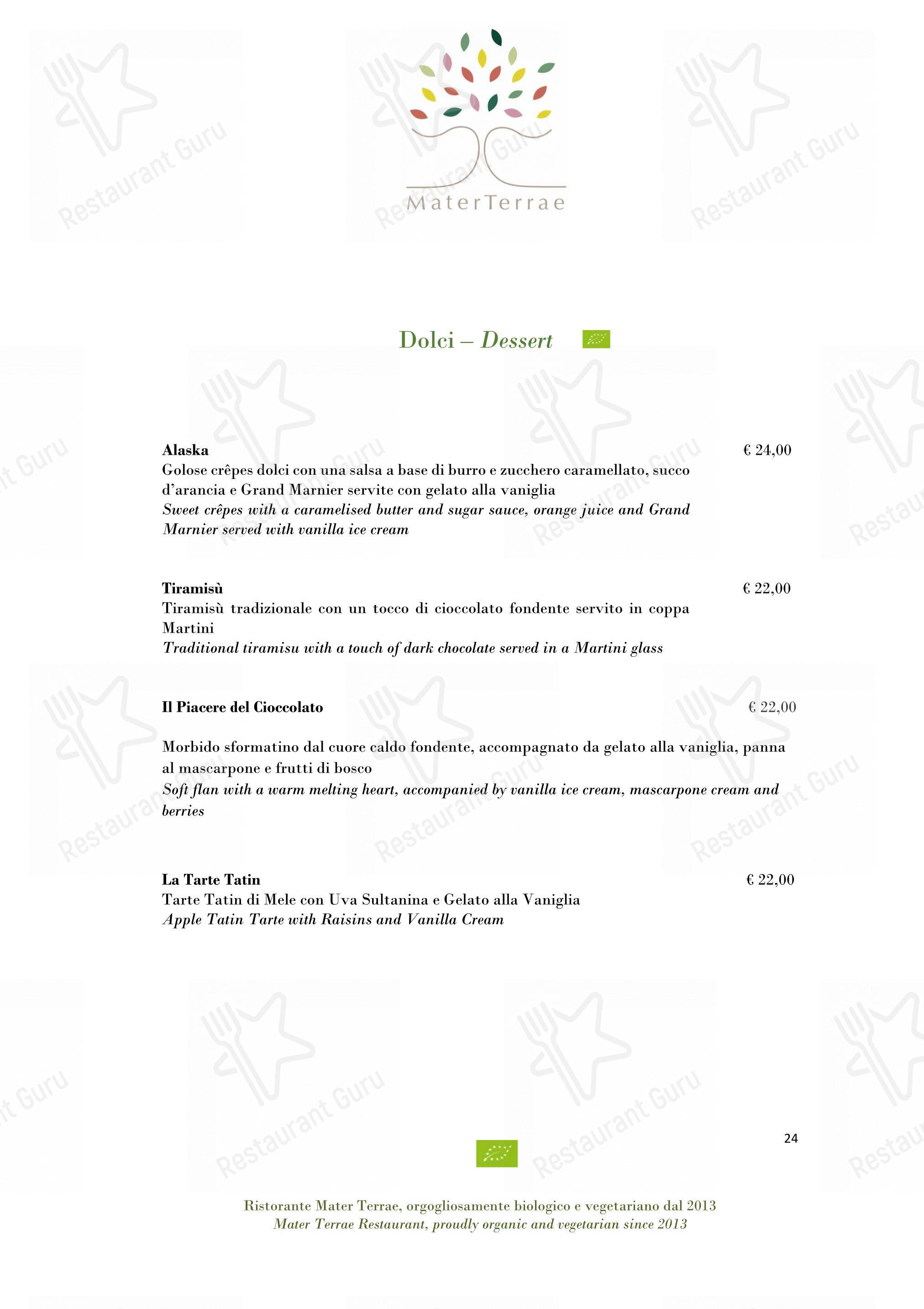 Menu di Mater Terrae - Takeaway Menu
