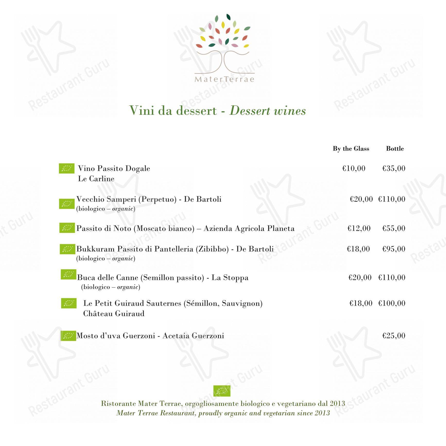 Mater Terrae in Roma - At Home Catering Menu