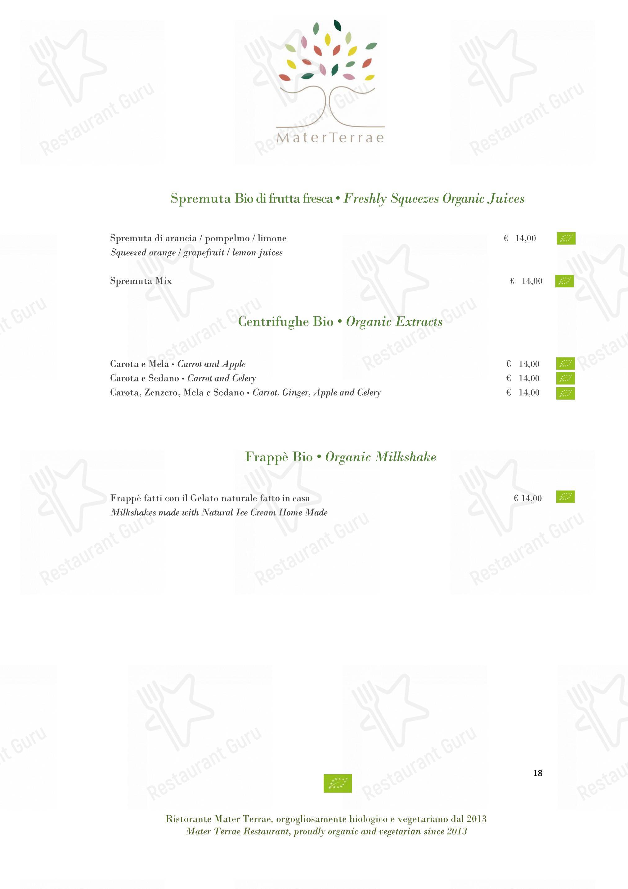 Menu di Mater Terrae - 菜单