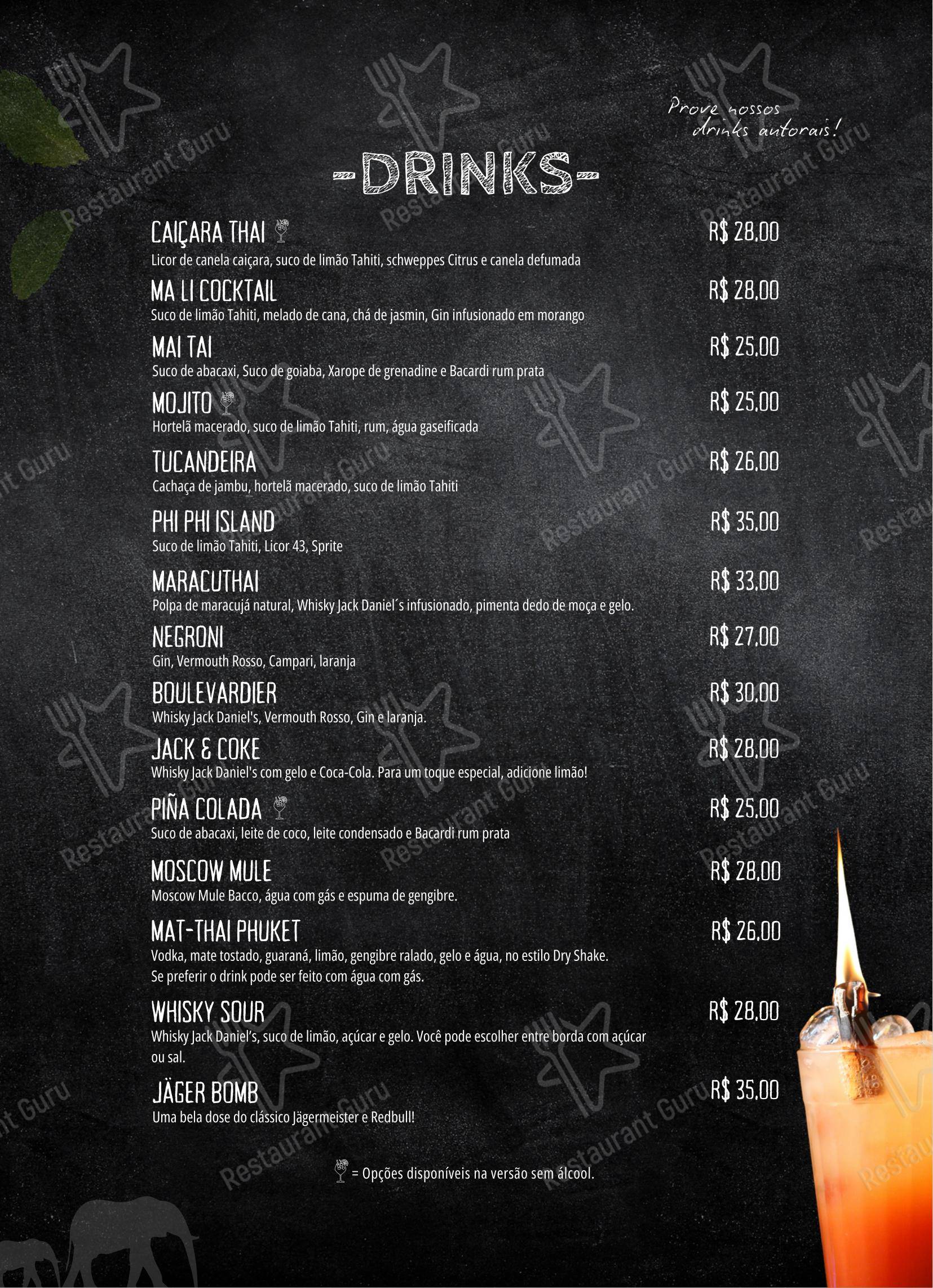 Menu para Pede Thai Restobar em Curitiba