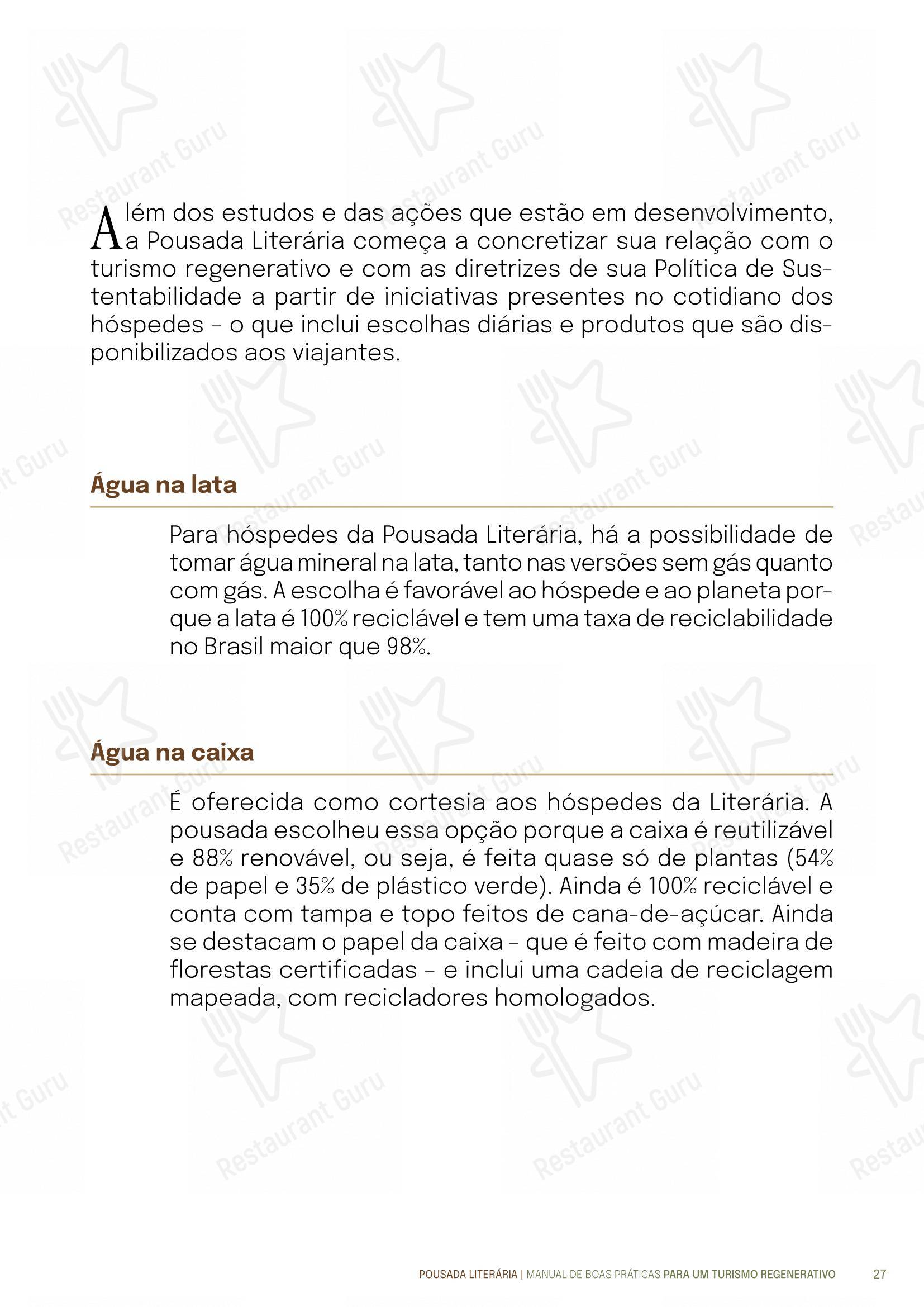 Quintal das Letras em Paraty - Menu bar