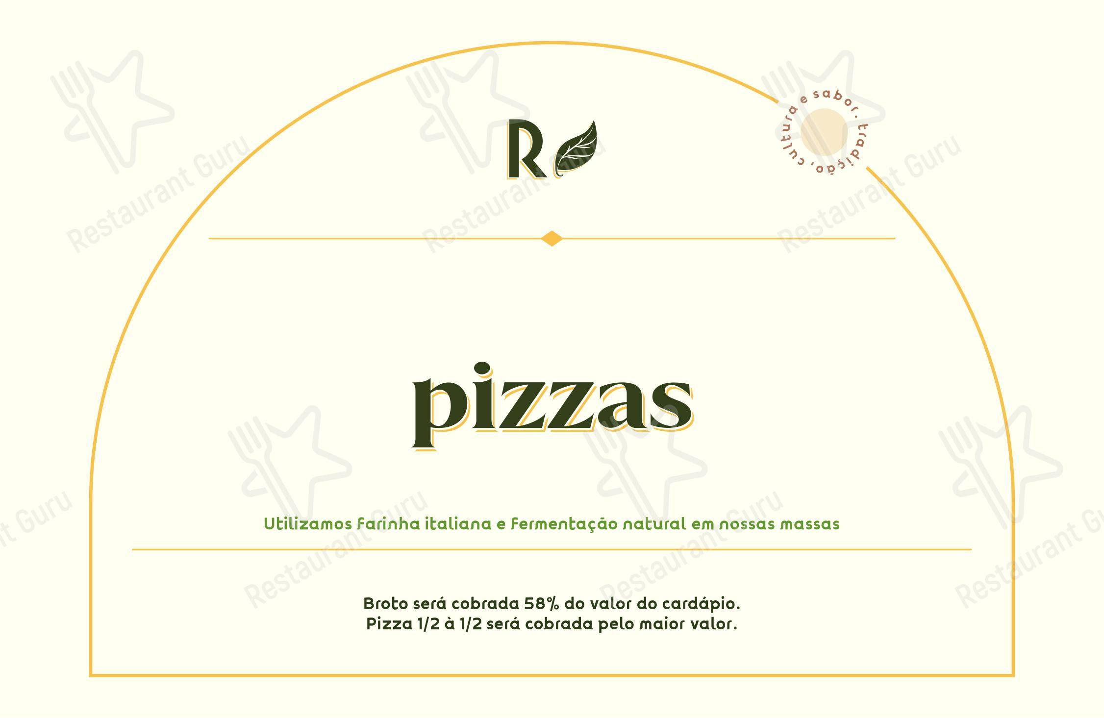 Menu bar para Raízes Restaurante Pizzaria restaurante