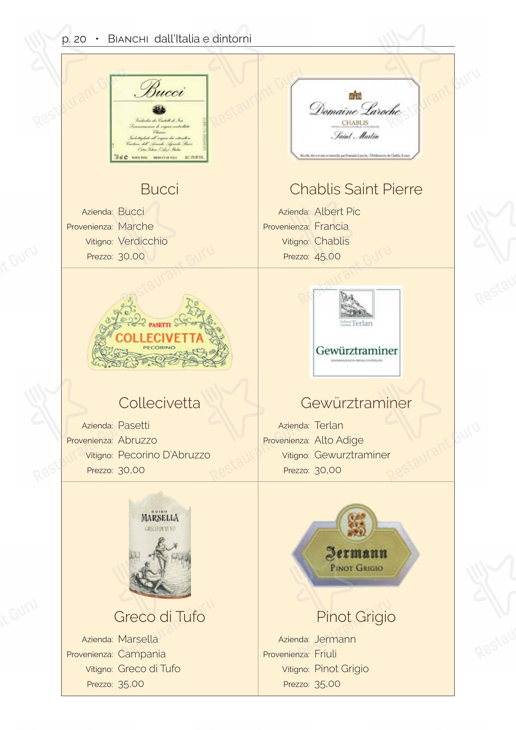 Menu di Ristorante Antiche Mura - Menu bar