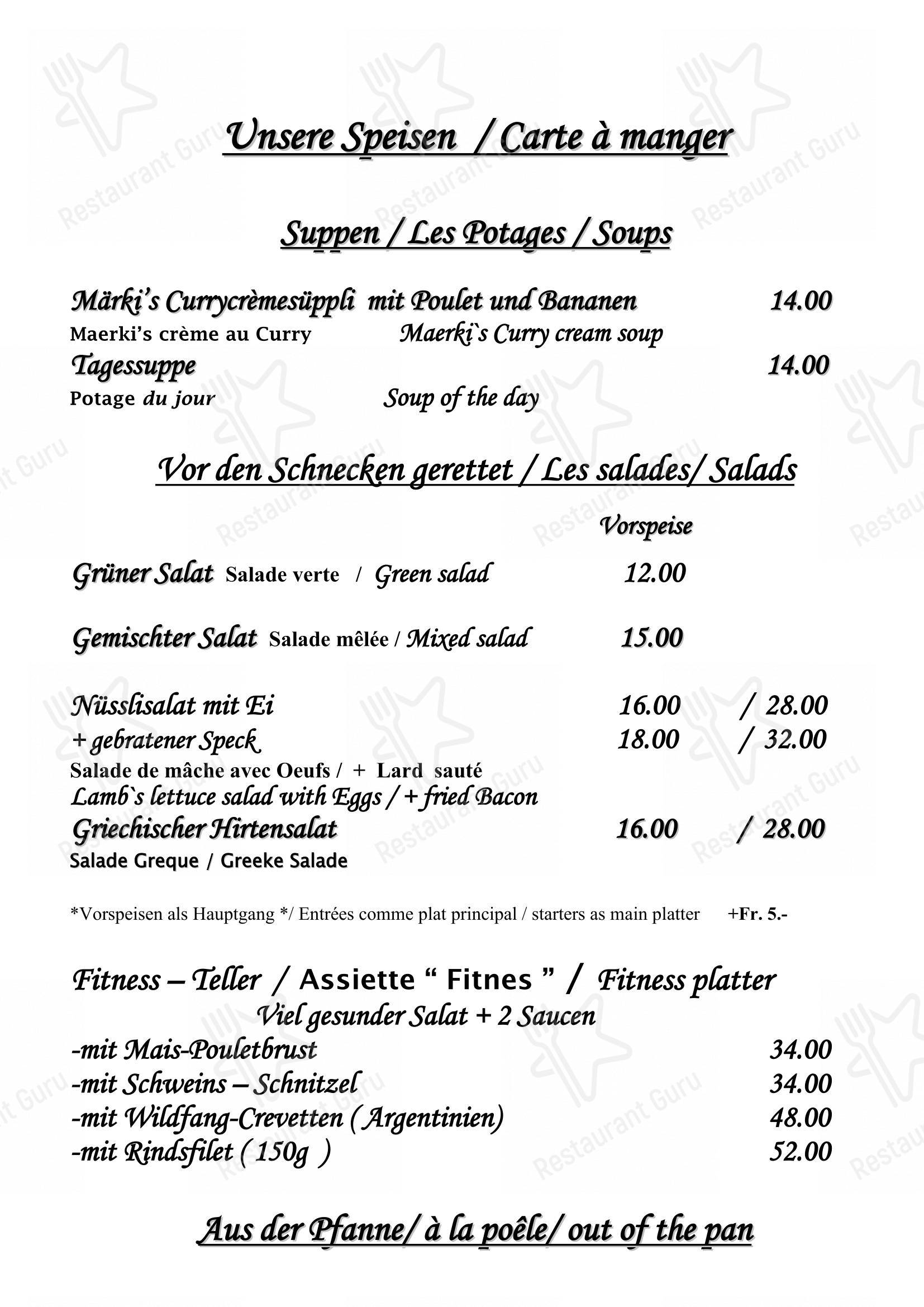 Menu di Restaurant Avena - Menu