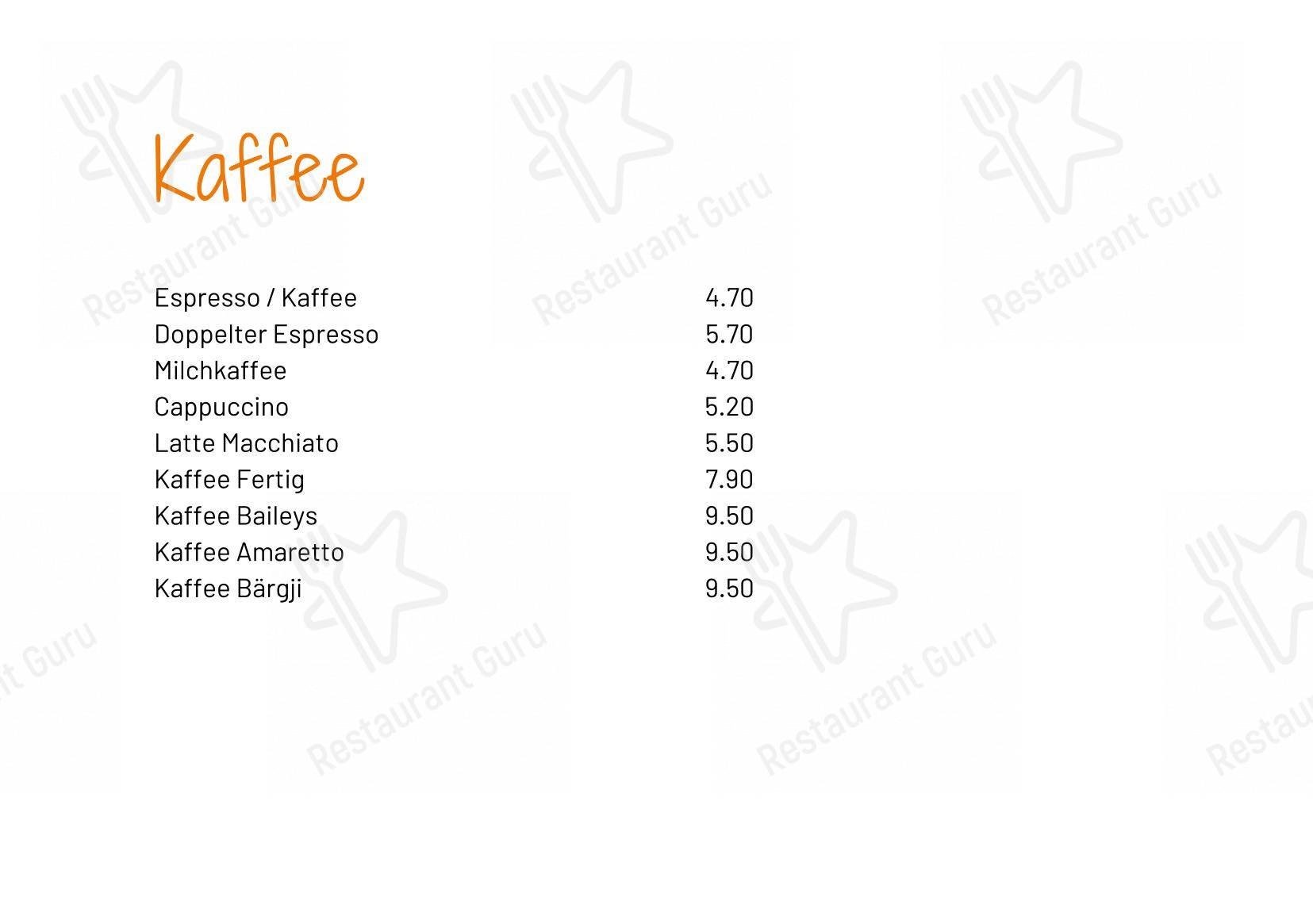 菜单 per Restaurant Bärgji-Alp ristorante