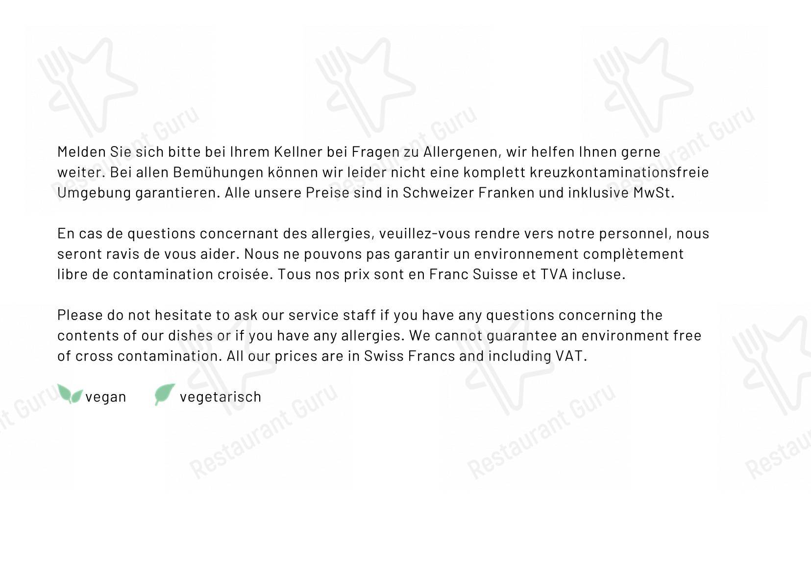 Menu bar per Restaurant Bärgji-Alp in Grächen