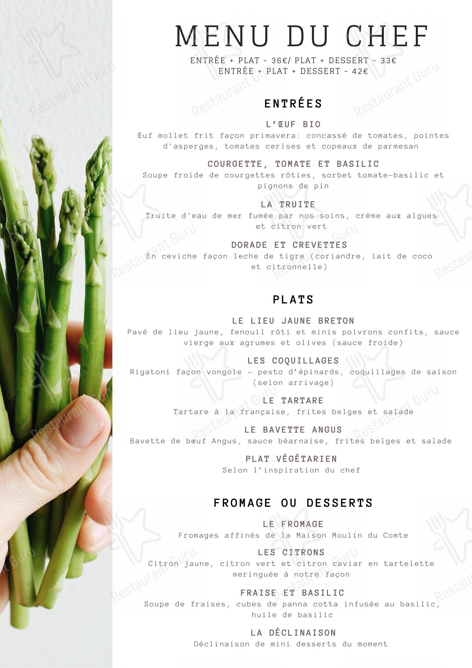 Menu pour Restaurant Les Halles Saint-Grégoire - Основное меню