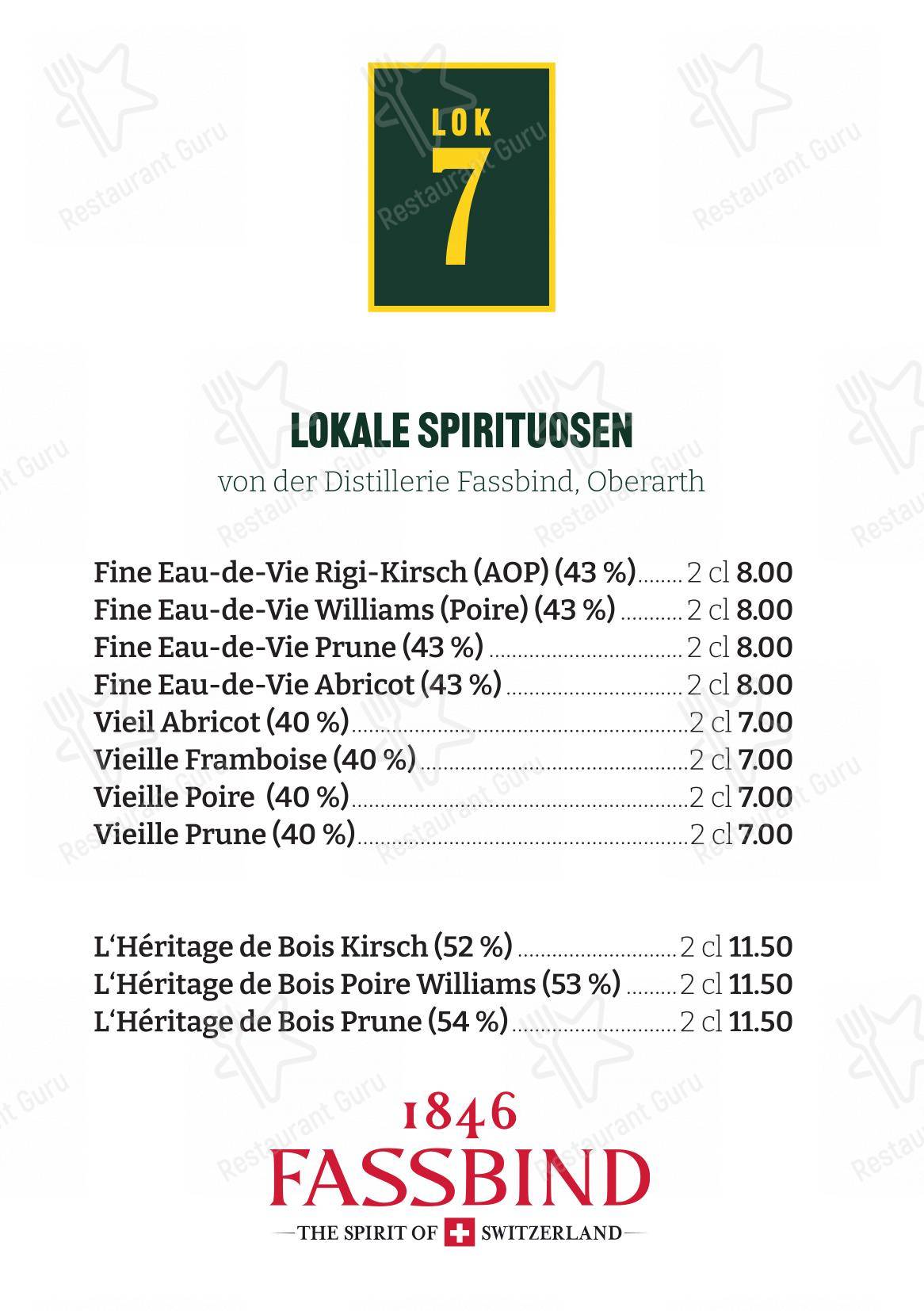 Menu bar per Restaurant Lok 7 ristorante