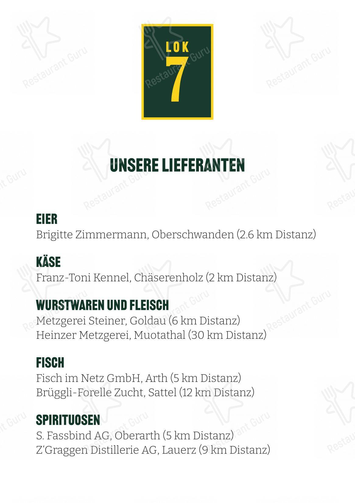 Restaurant Lok 7 in Arth - Menu bar