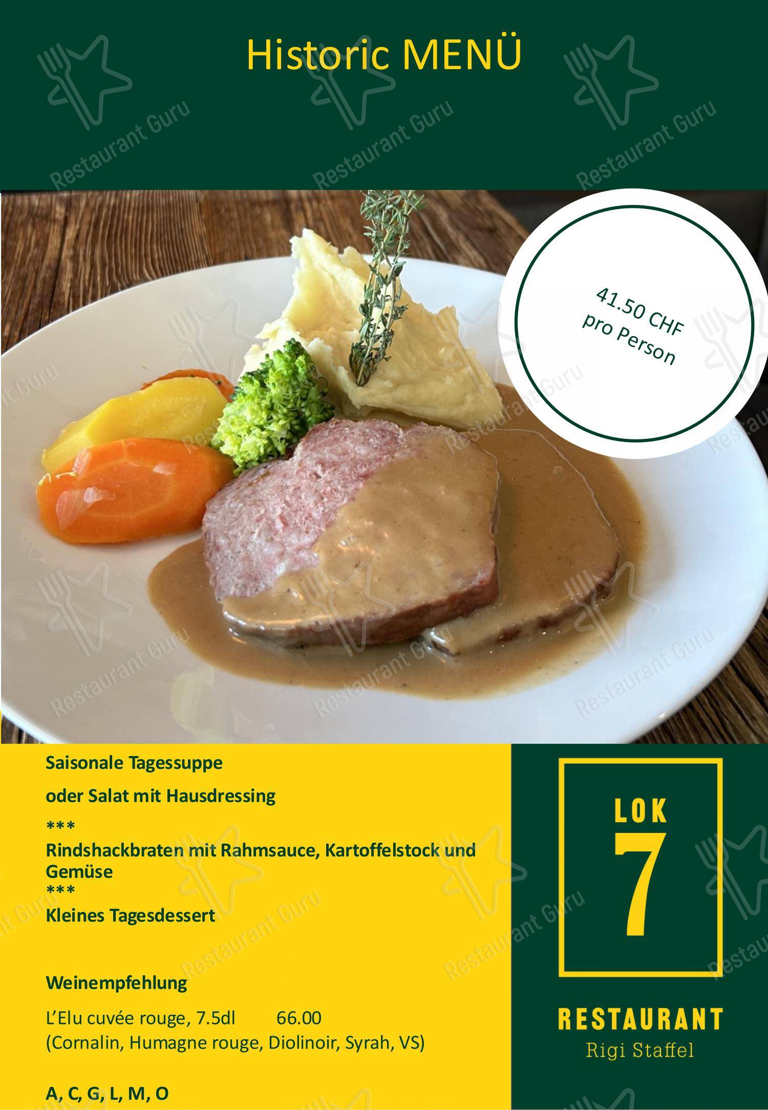 Основное меню per Restaurant Lok 7 in Arth