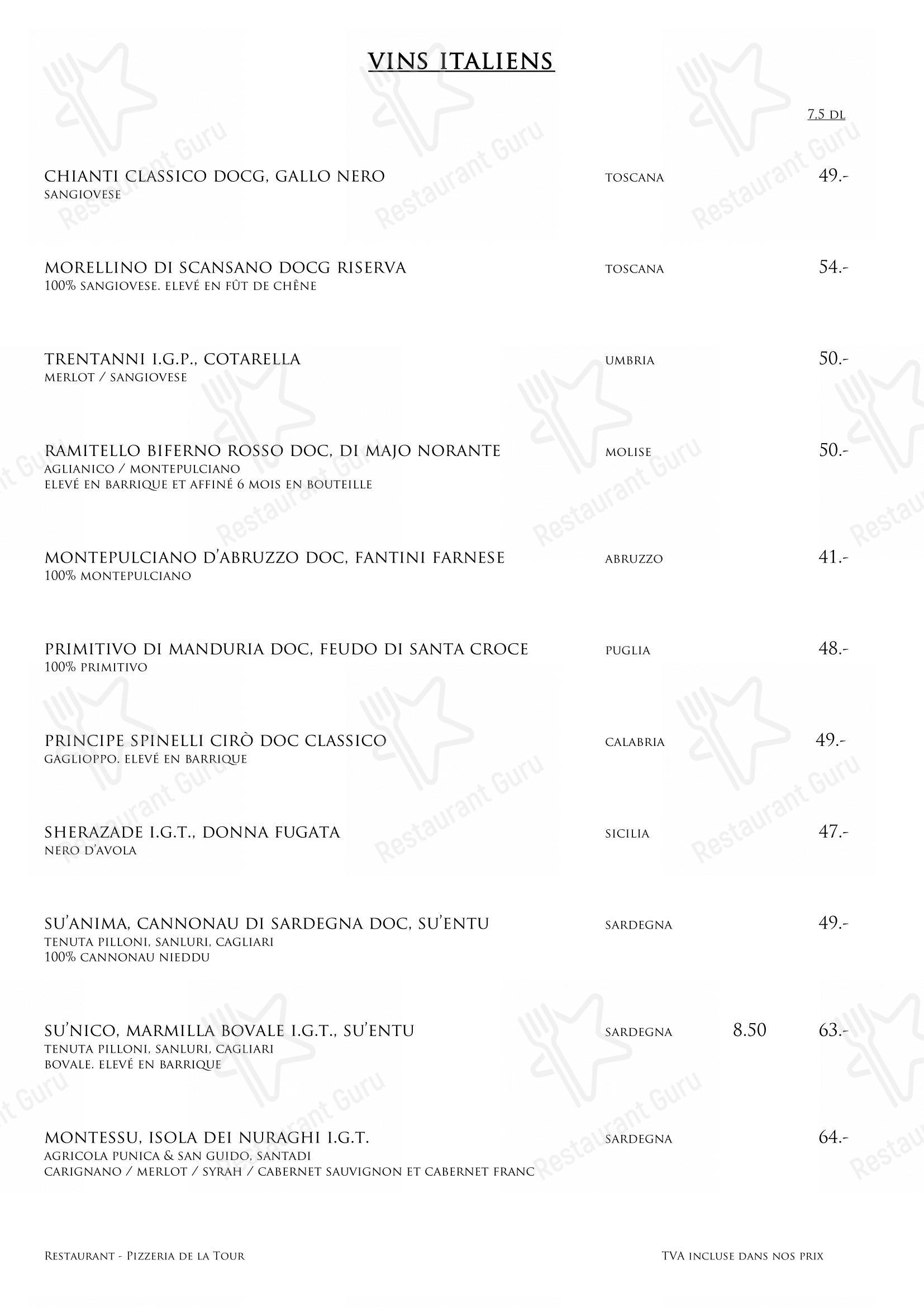 Menu di Restaurant de la Tour - Детское