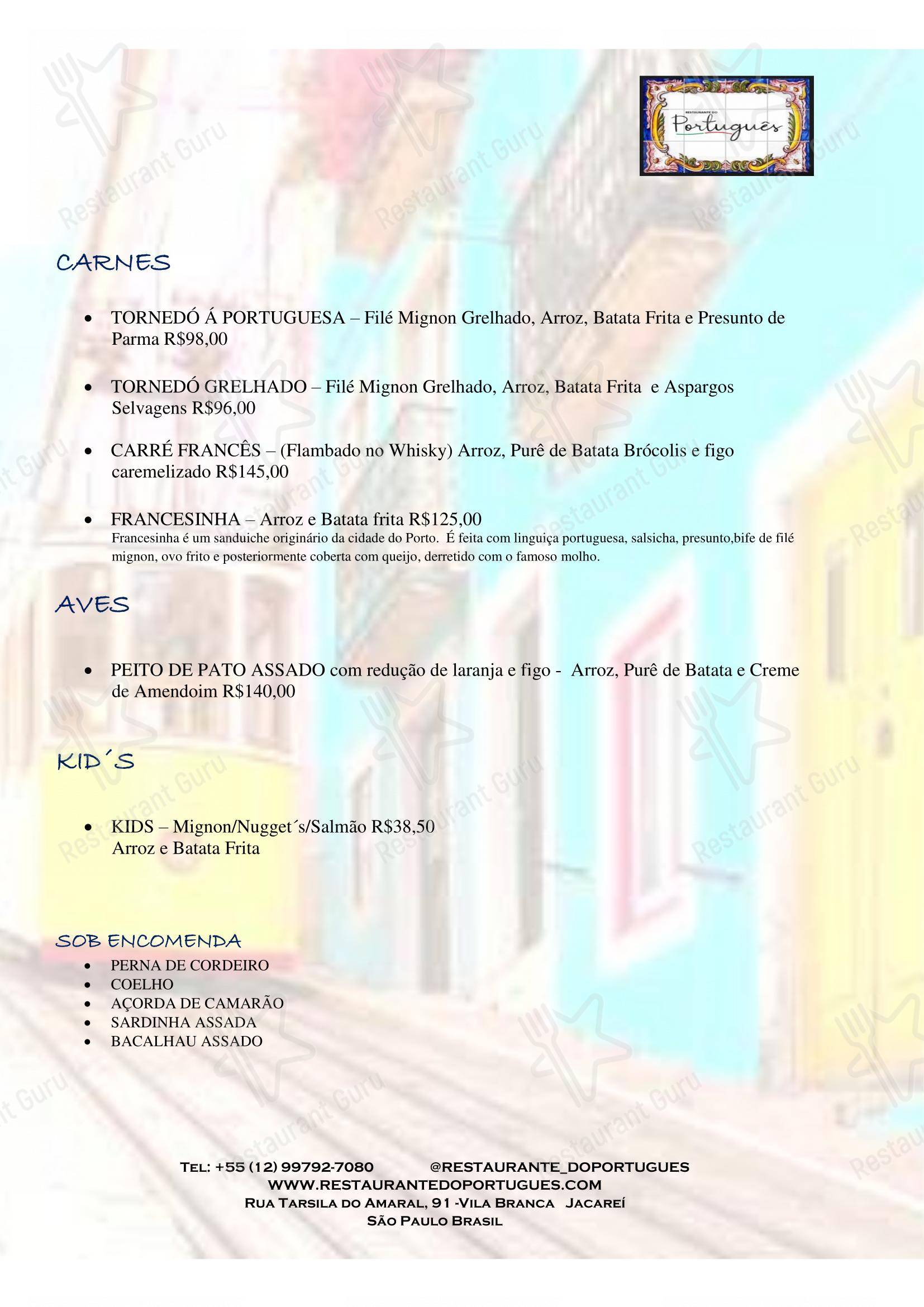 Restaurante Do Português - Menu