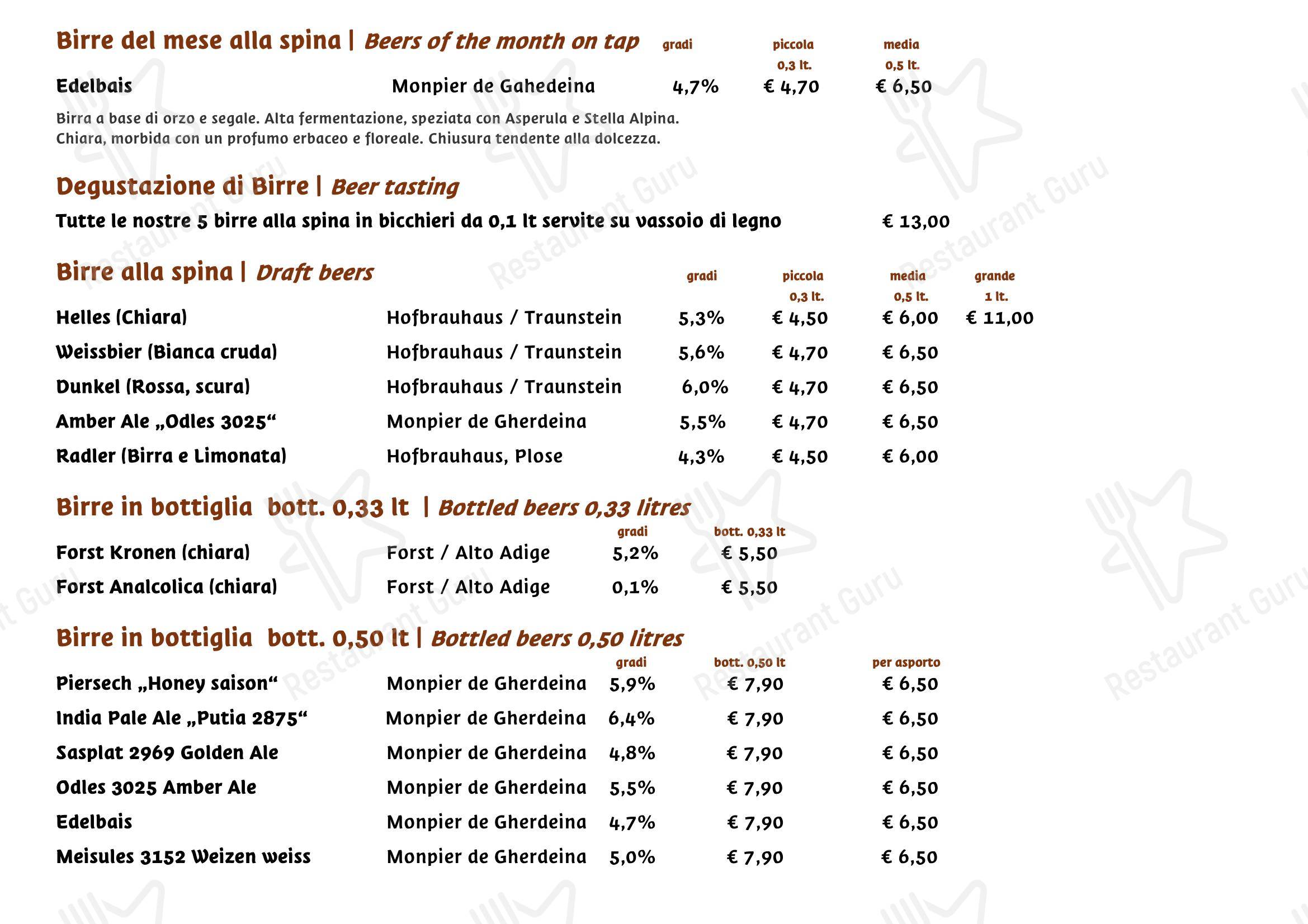 Menu per Ristorante Rifugio, Milano ristorante