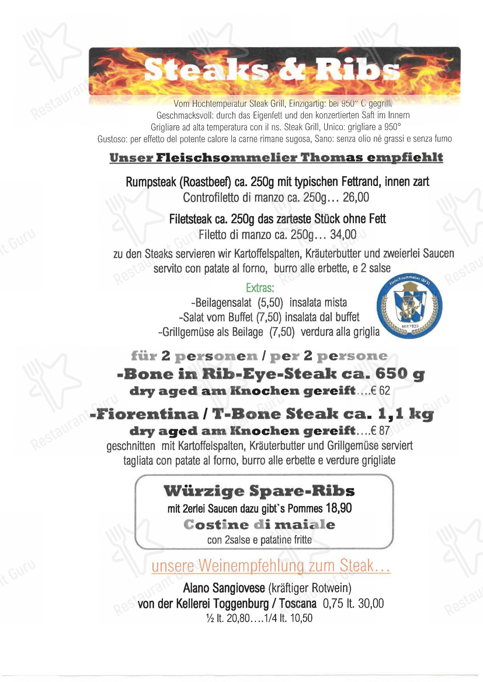 Menu di Schennerhof - Menu
