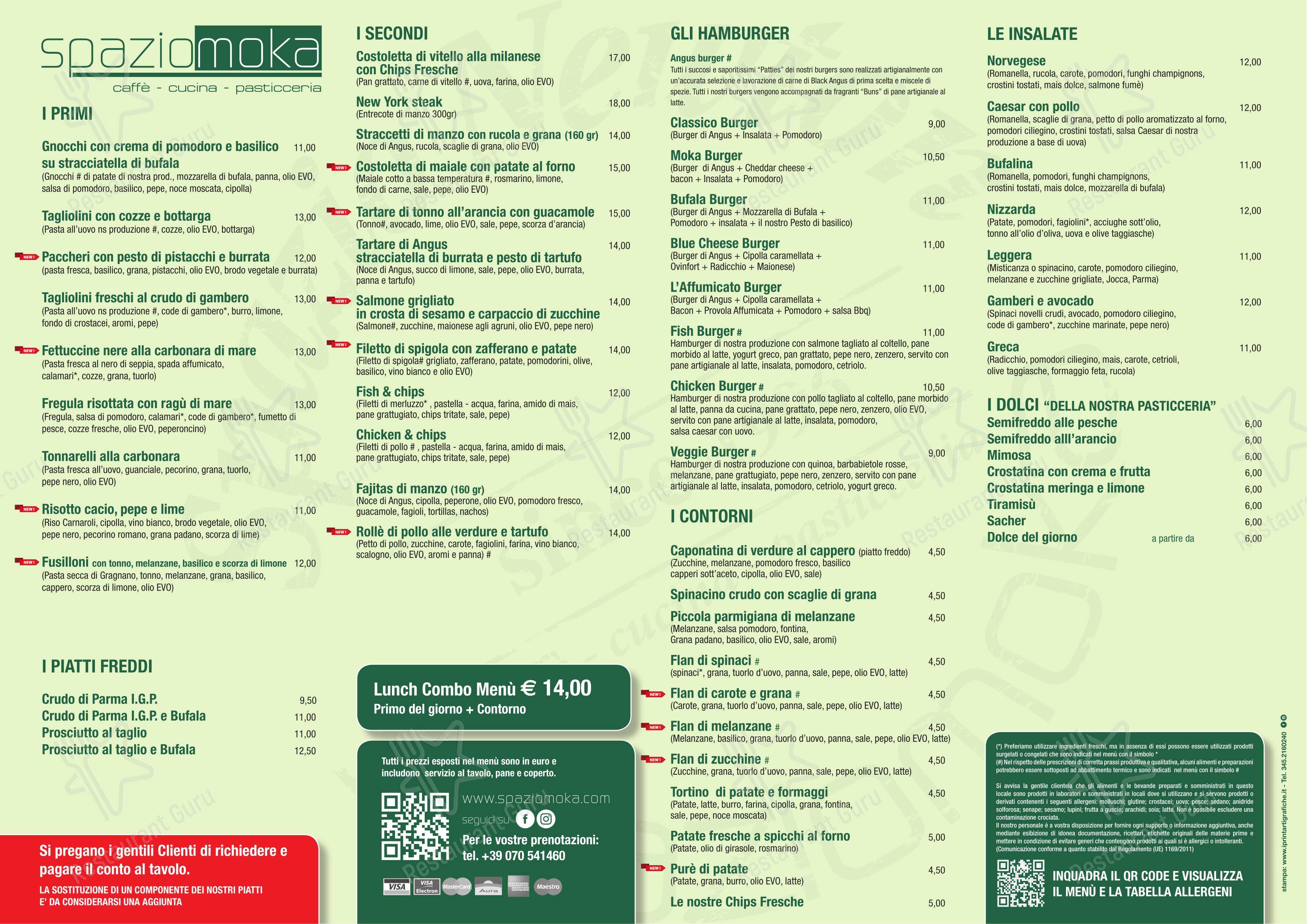 Spazio Moka - Food Wine Cafè Bakery in Su Planu - Menu bar