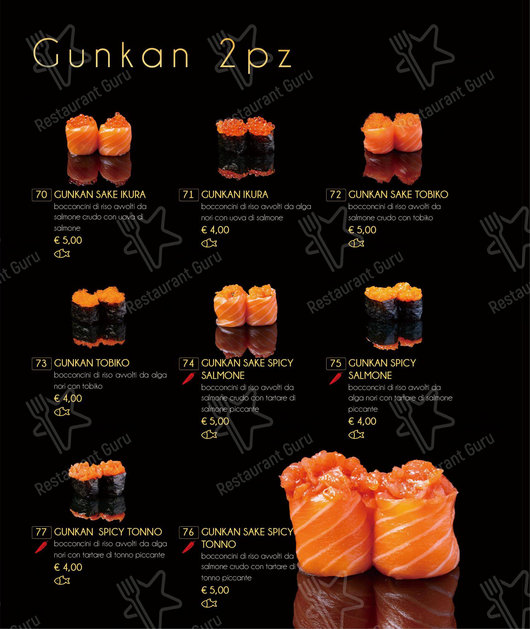 Menu bar per Tatsumi ristorante
