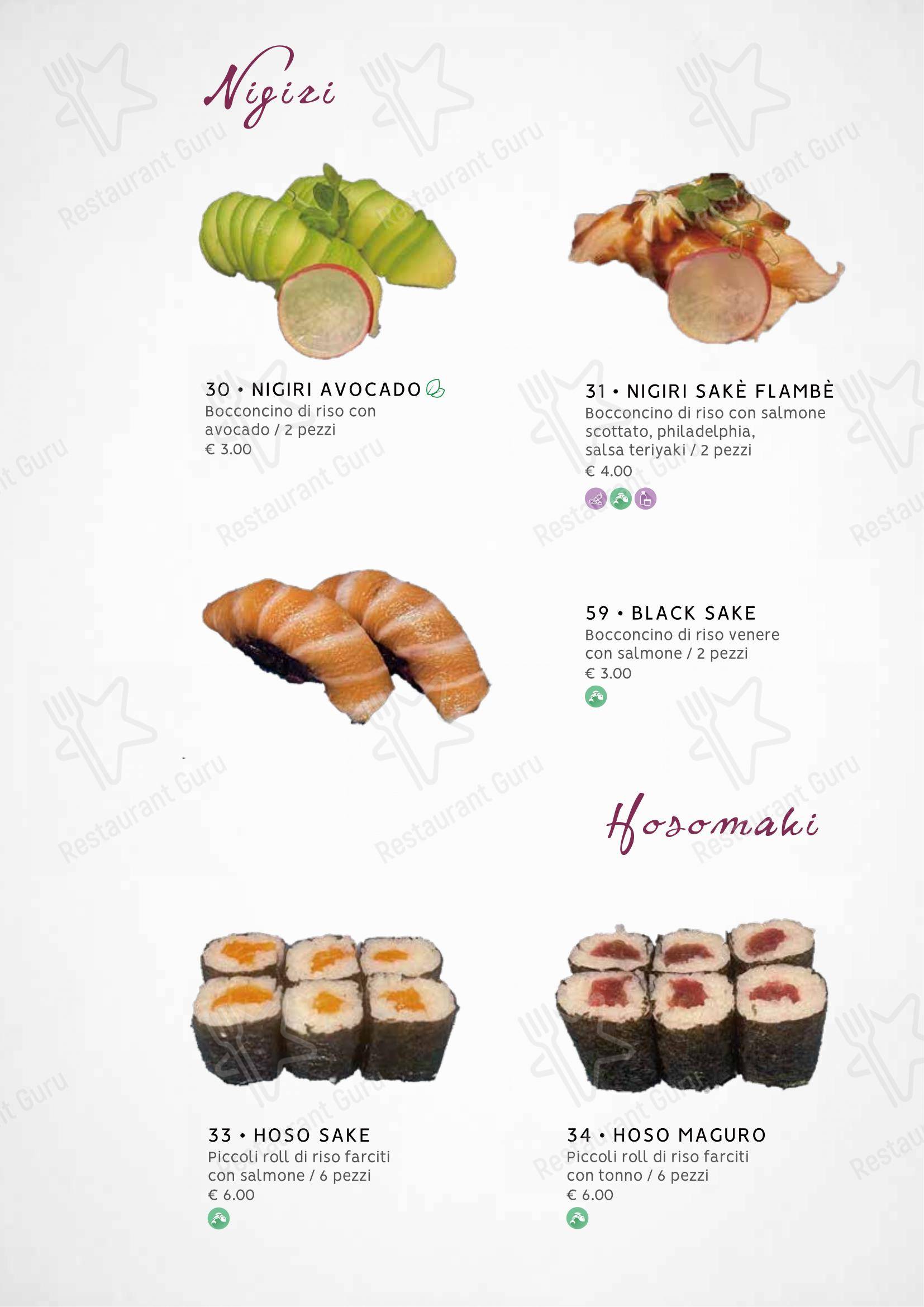 Zuru sushi in Reggio Calabria - Menu