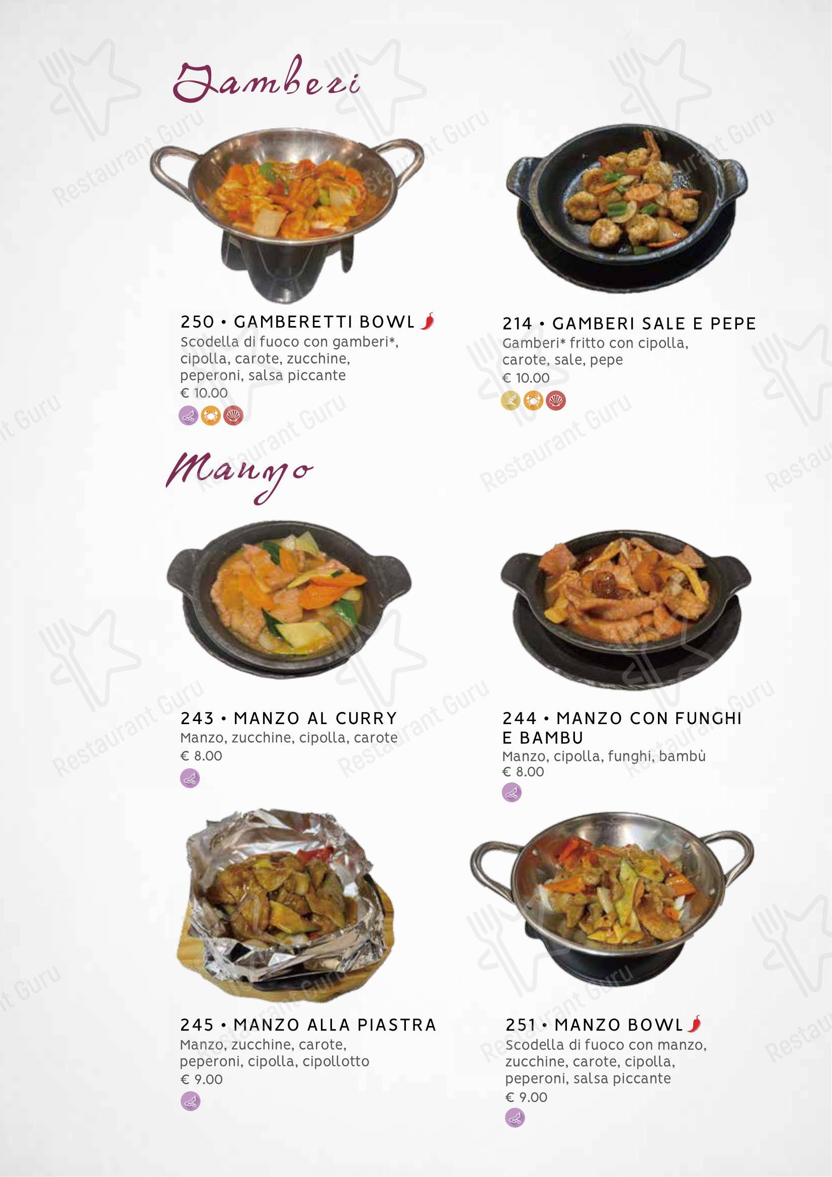 Zuru sushi in Reggio Calabria - Menu bar