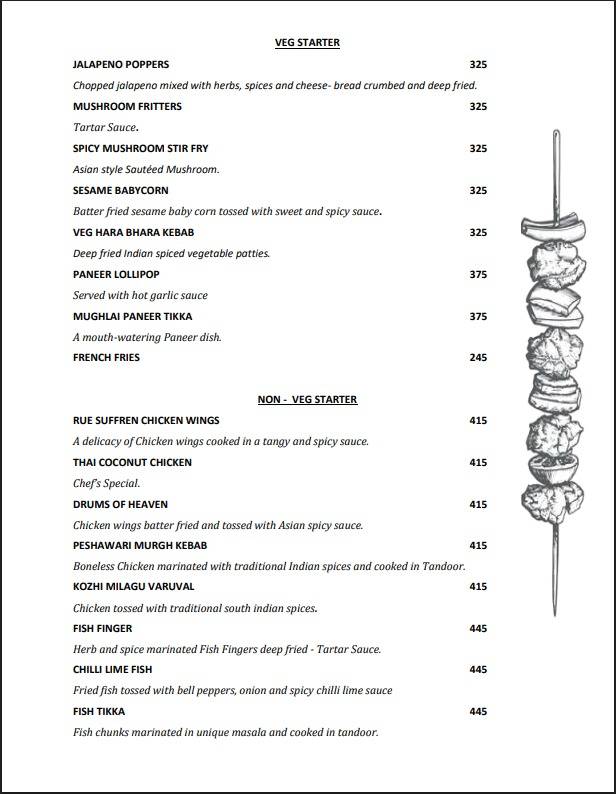 1 RUE SUFFREN - Best Resto Bar Restaurant in White Town - Pondicherry menu