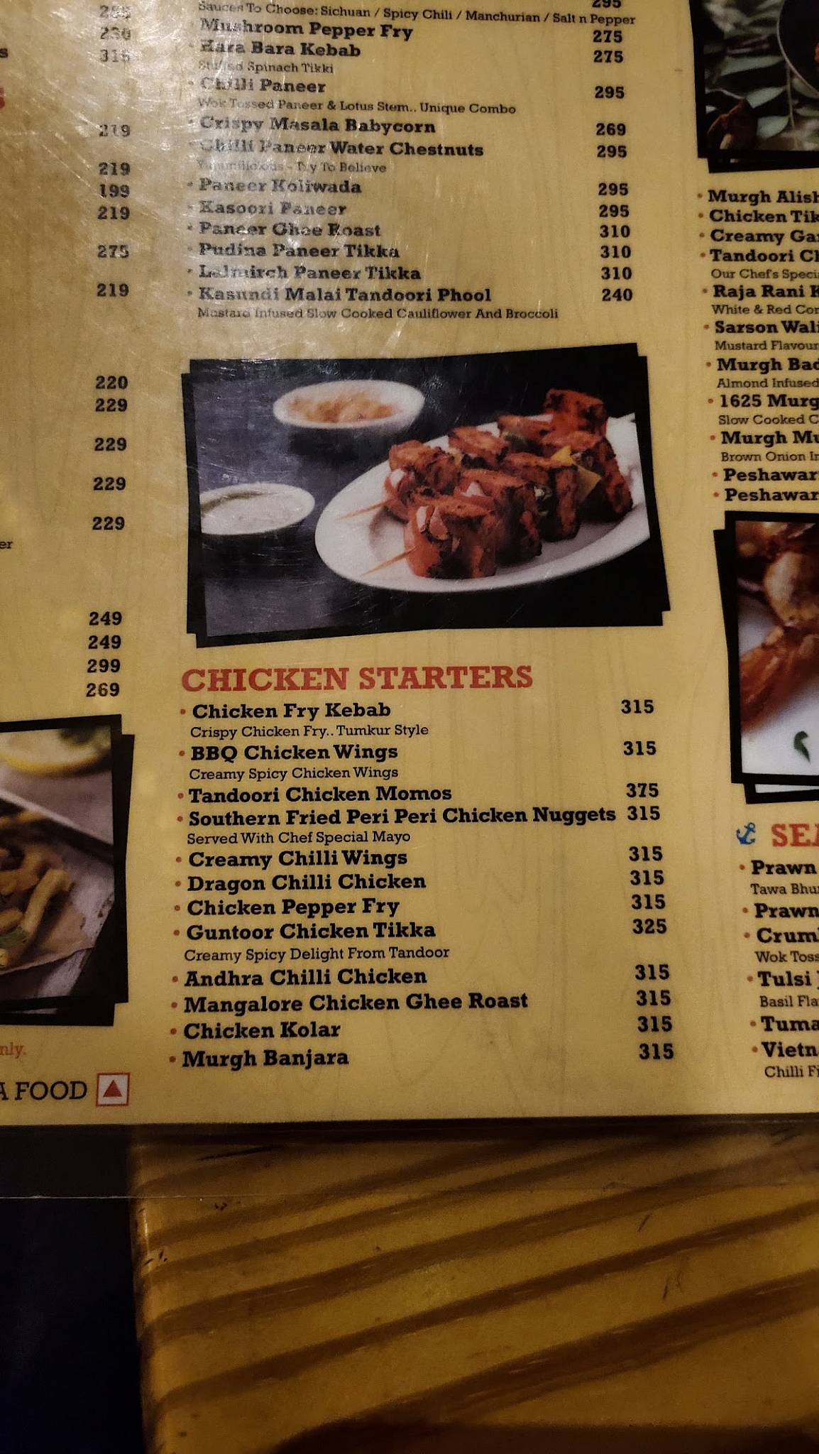 Vilasi tipsy resto pub menu