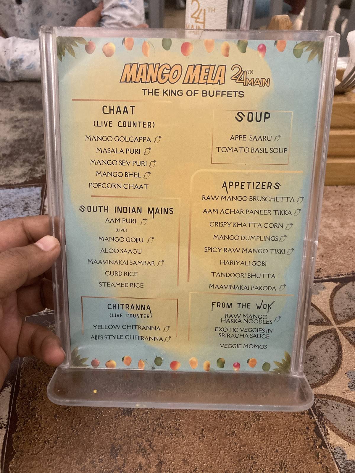 24th Main Restaurant menu
