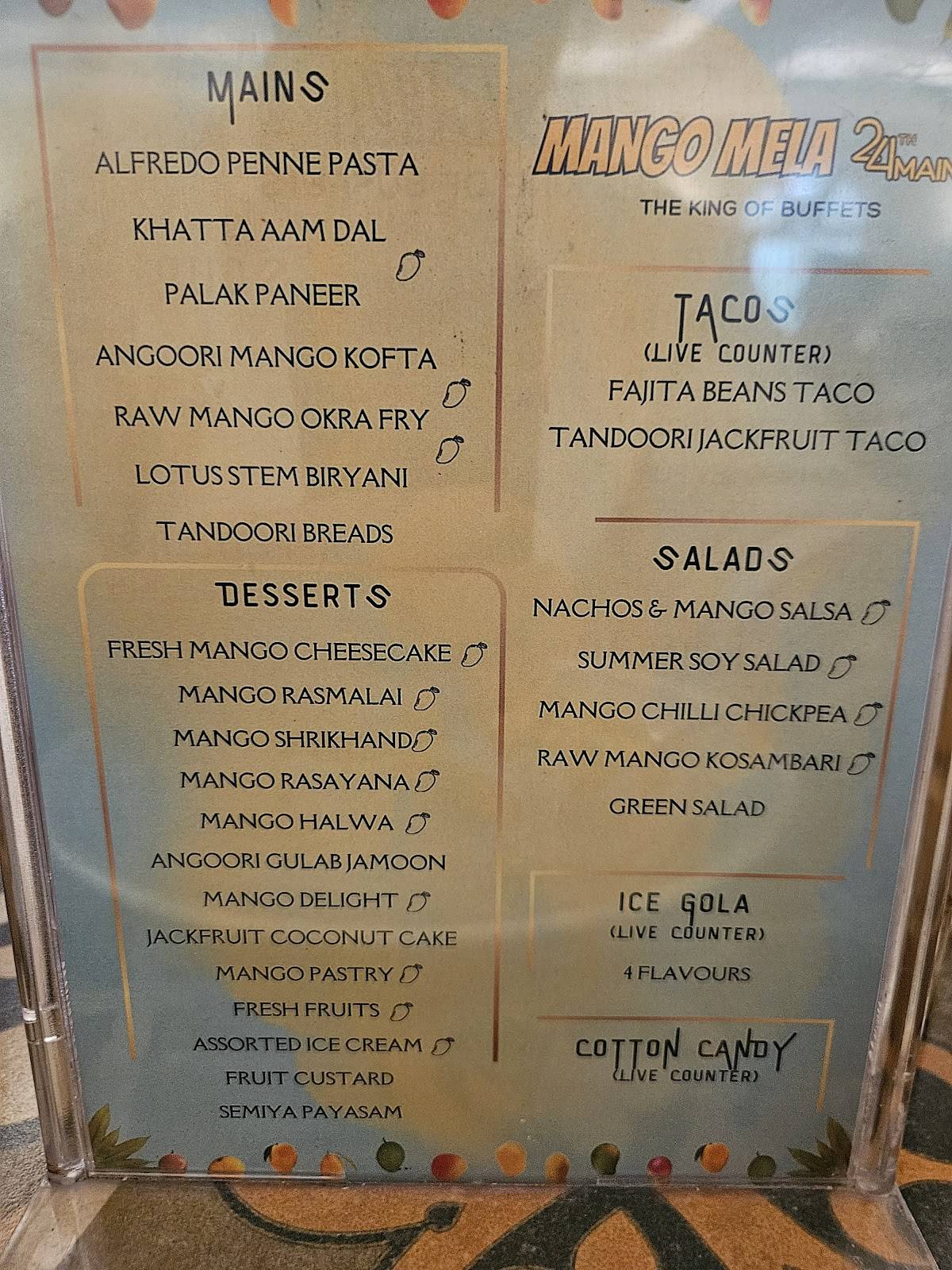 24th Main Restaurant menu