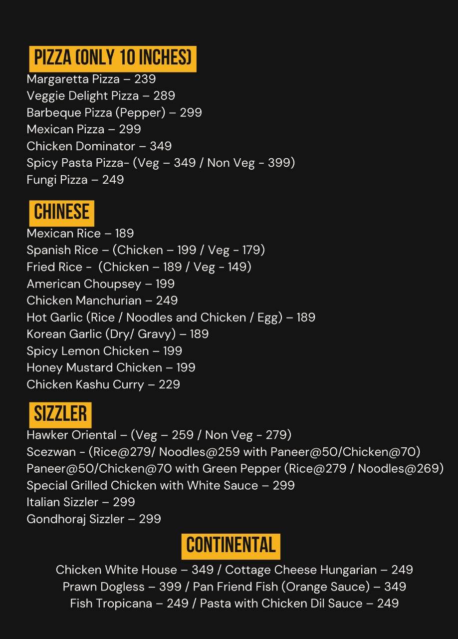 4 more shots cafe menu