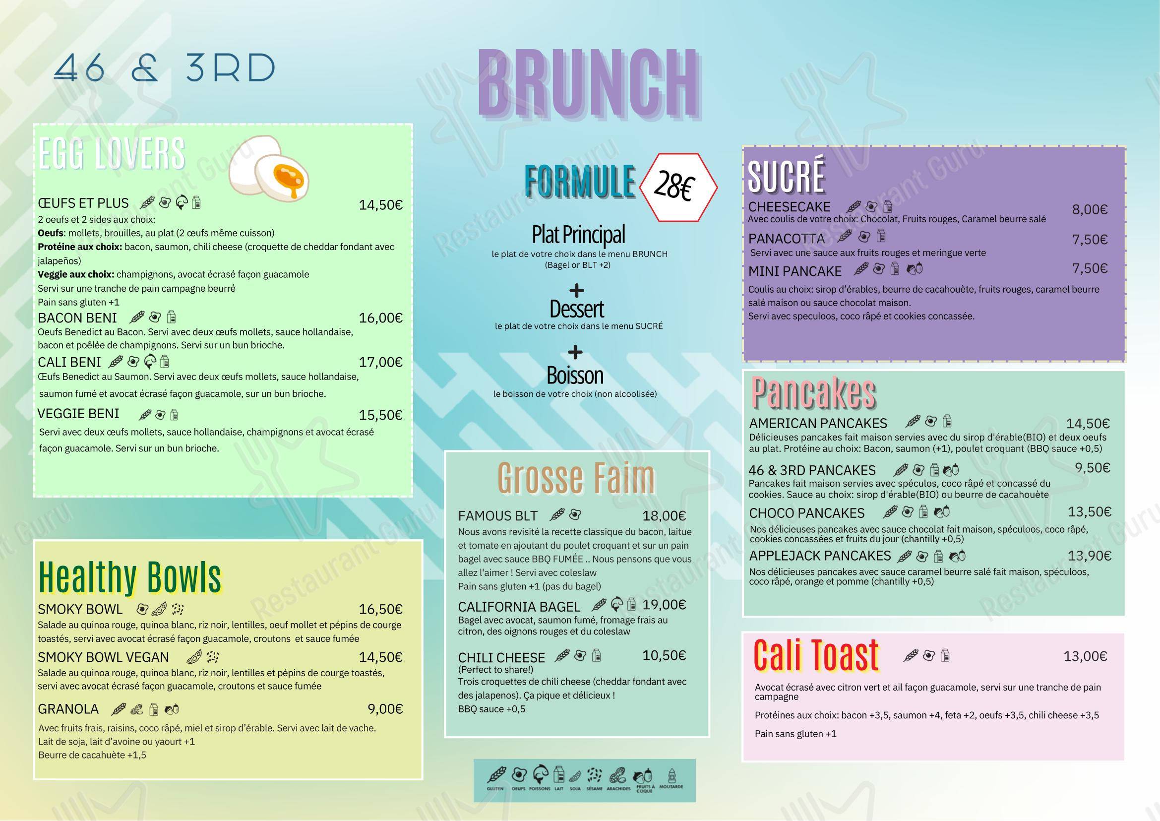 Menu bar pour 46 & 3RD restaurant