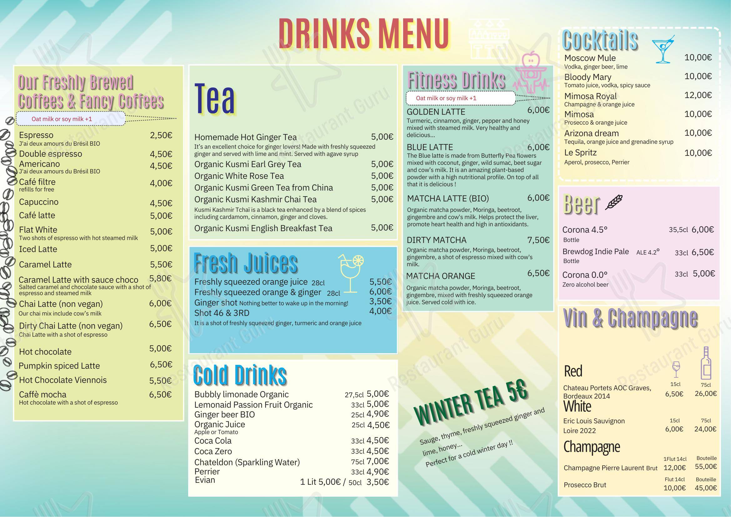 Menu bar pour 46 & 3RD dans Paris