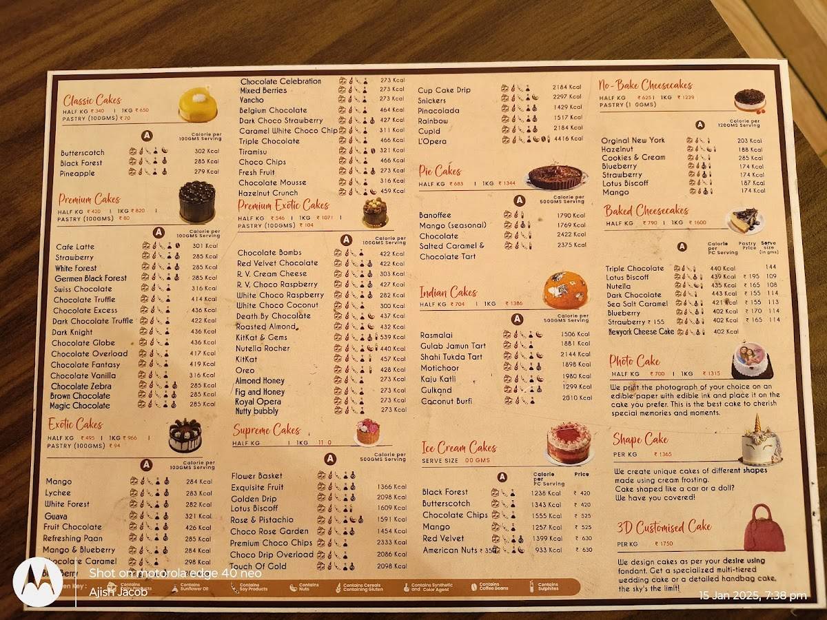 7th heaven kazhakuttam menu