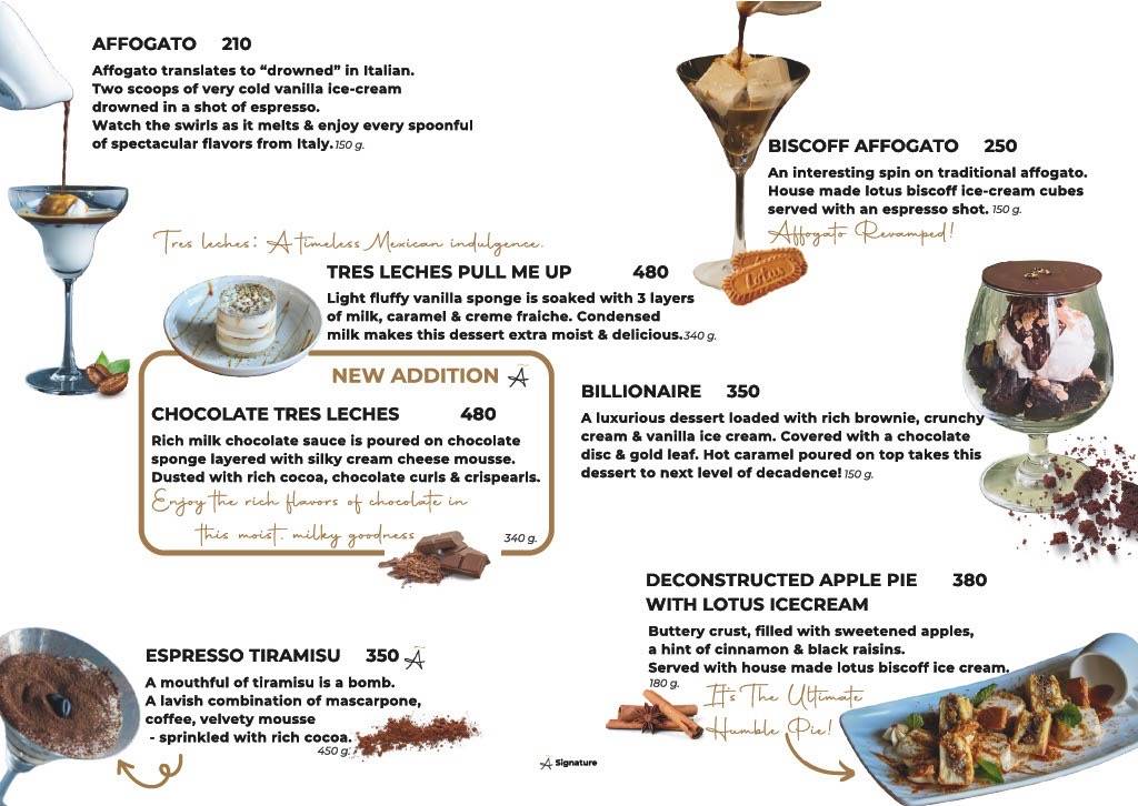 A GOURMESSERIE - SINDHU BHAVAN menu