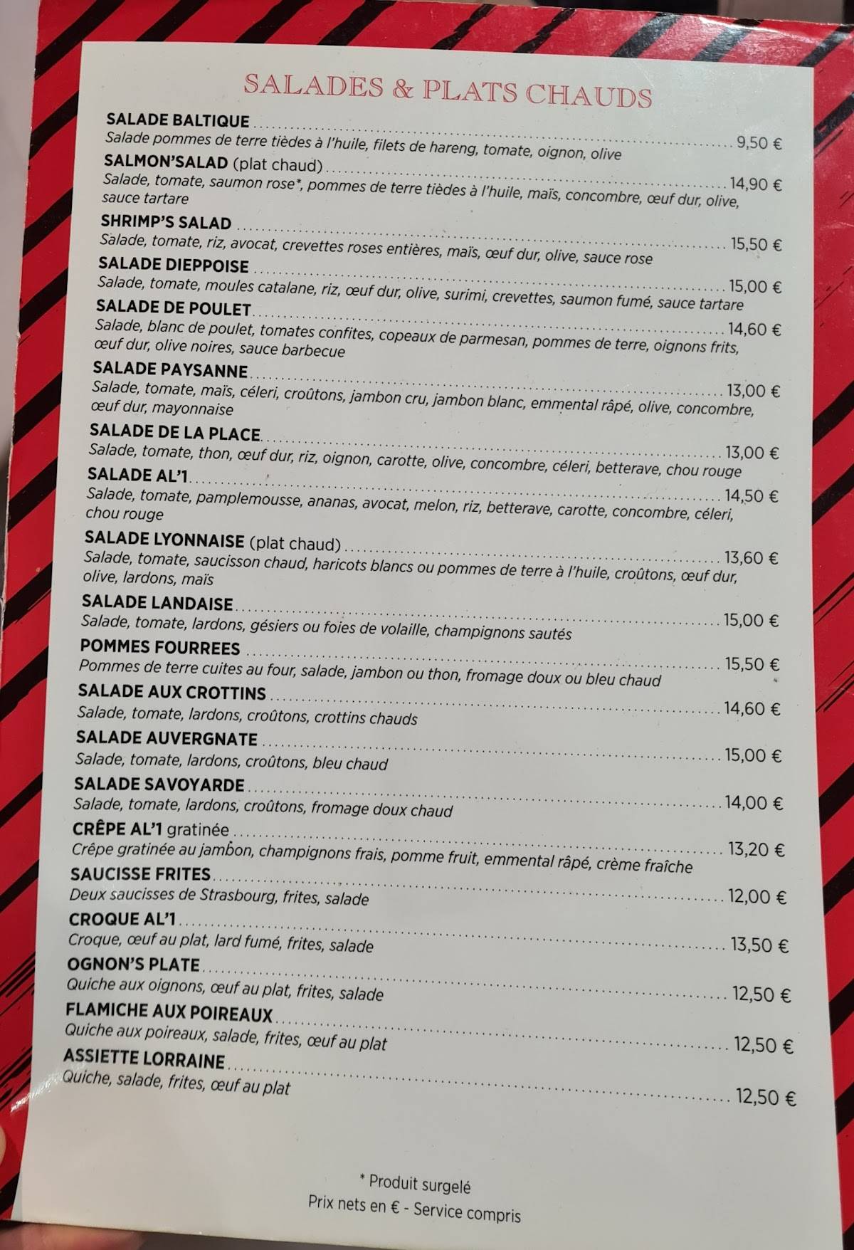 Menu de AL'1