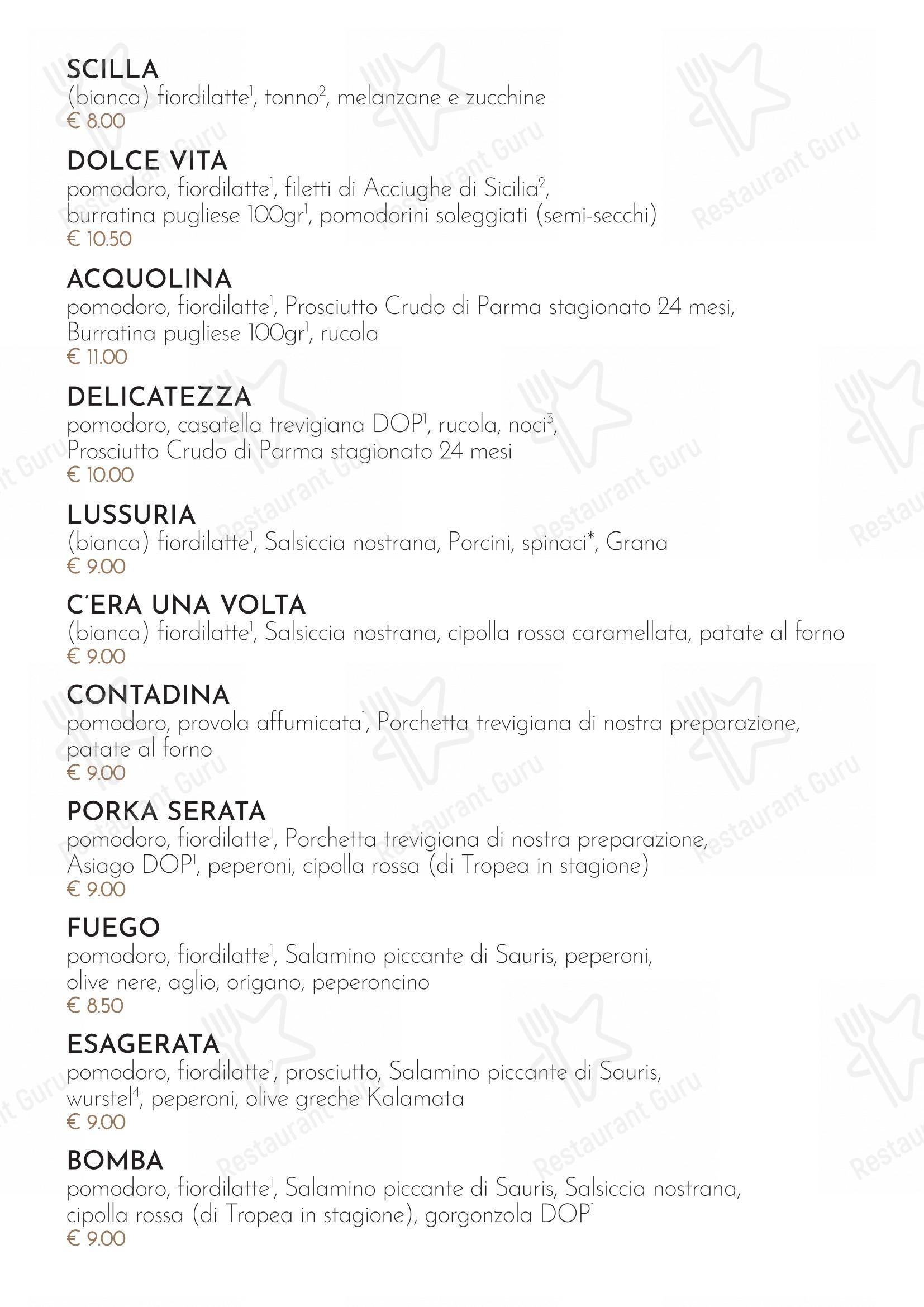 Menu per ALVEOLA' Asolo pizzeria ristorante