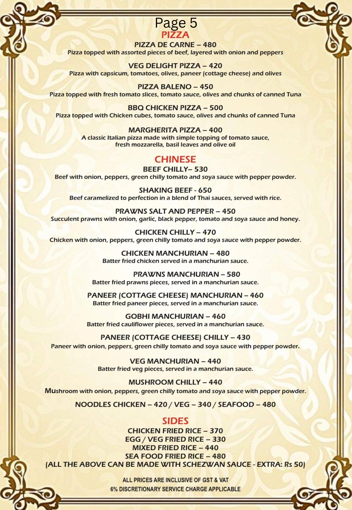 ANGAARA– Bbq Grill & SPORTSBAR menu