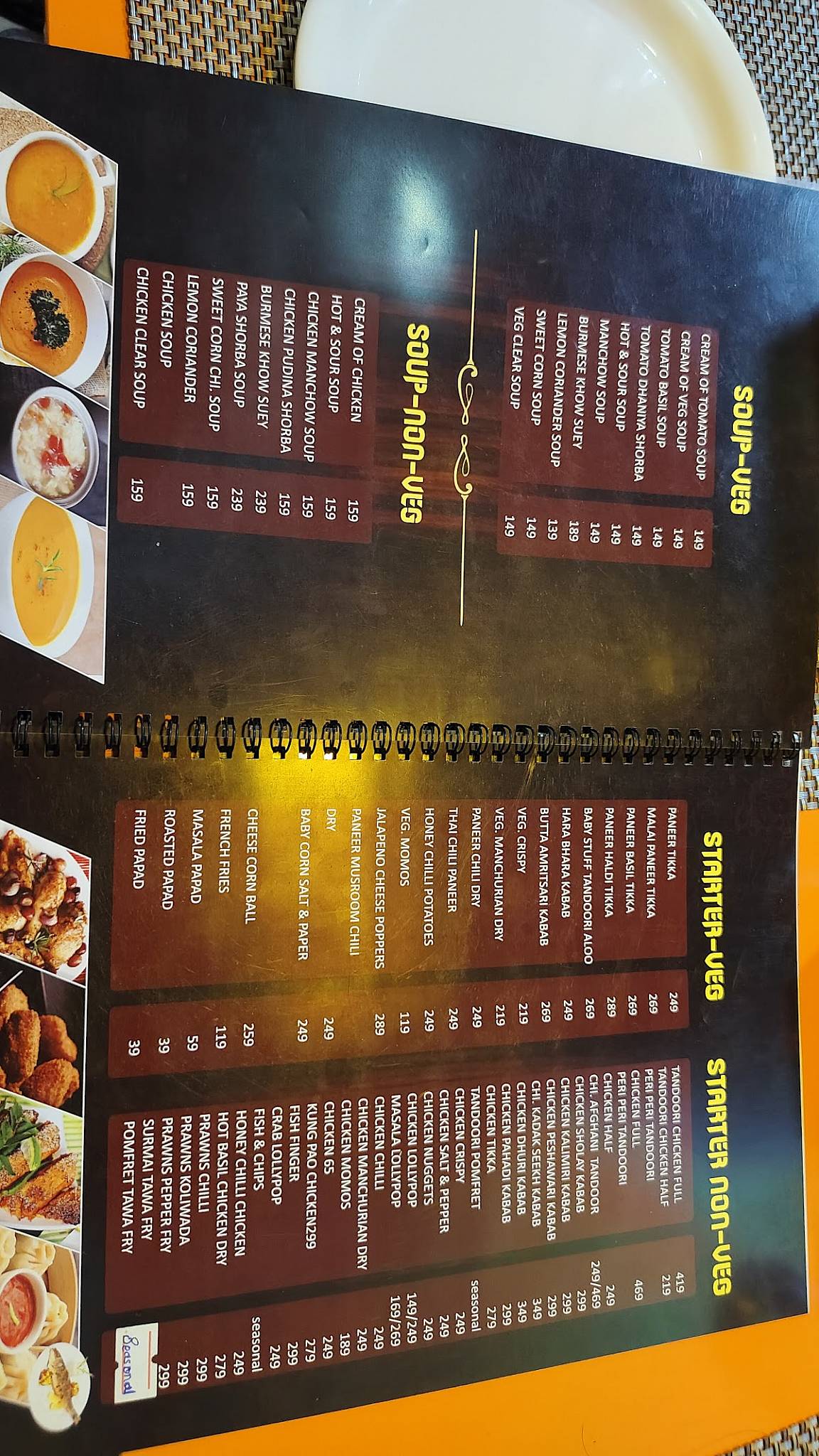ANNAMAYYA RESTAURANT menu