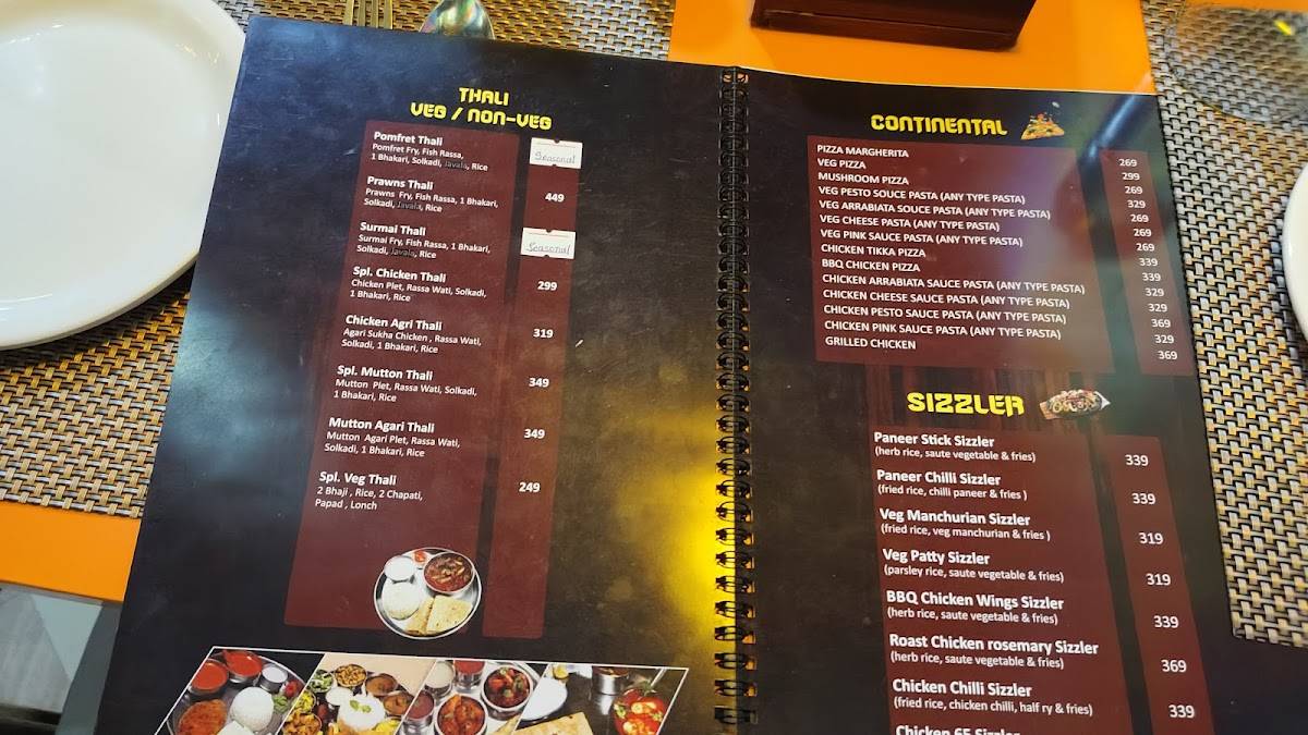 ANNAMAYYA RESTAURANT menu