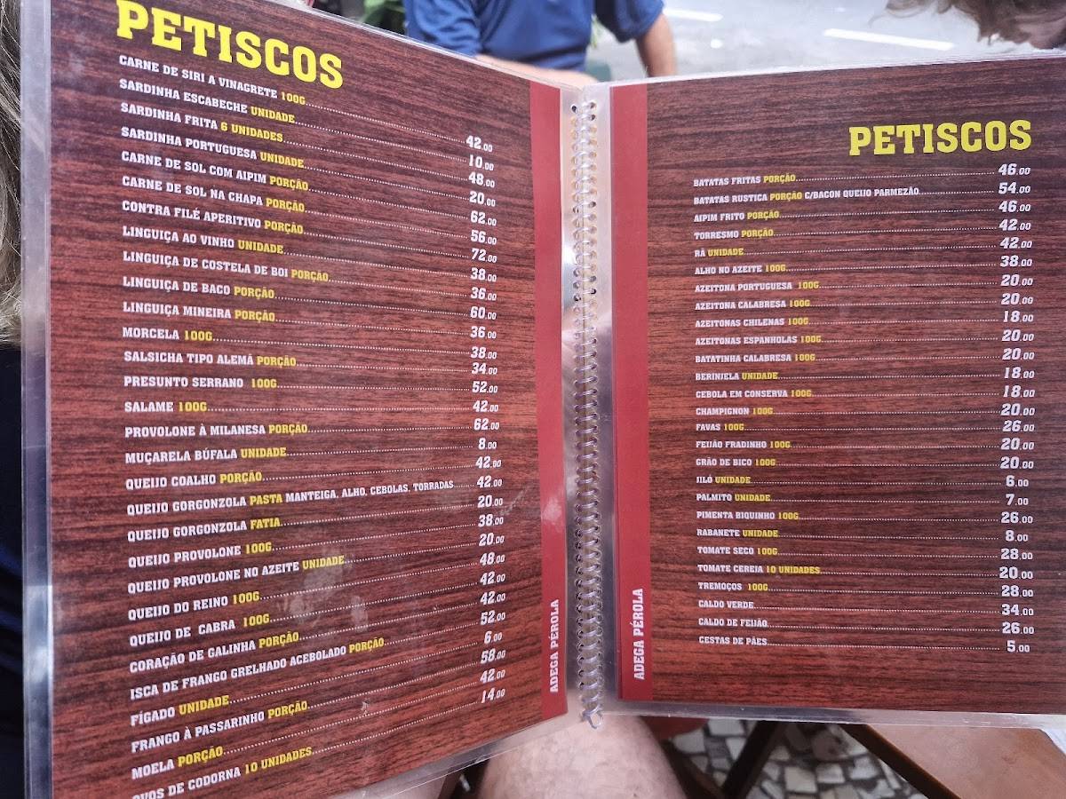 Adega Pérola - (Copacabana) cardápio