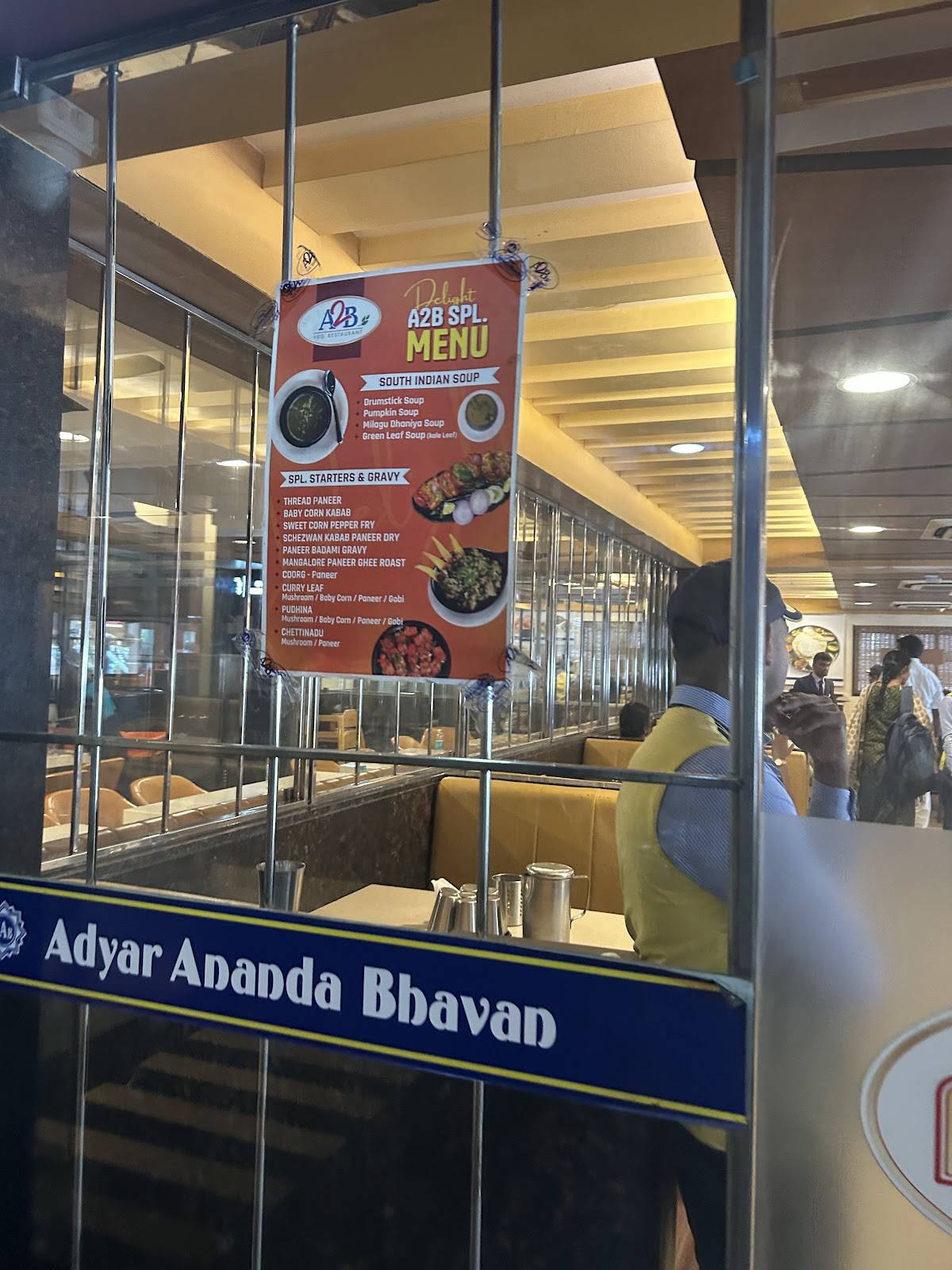 Adyar Ananda Bhavan - A2B menu