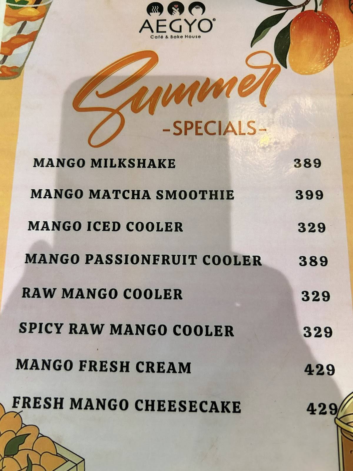 Aegyo Cafe & Bakehouse menu