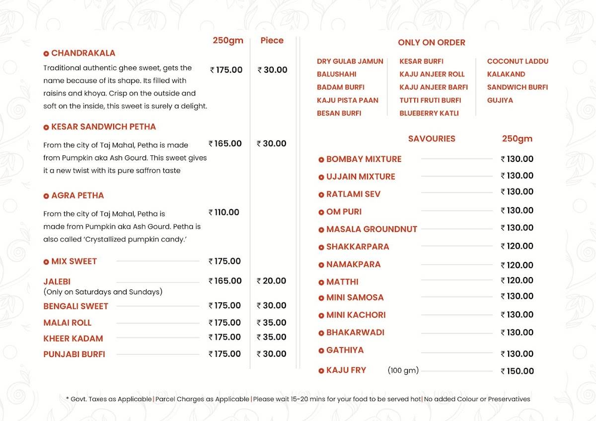 Ajay's Delhiwala Sweet Home menu