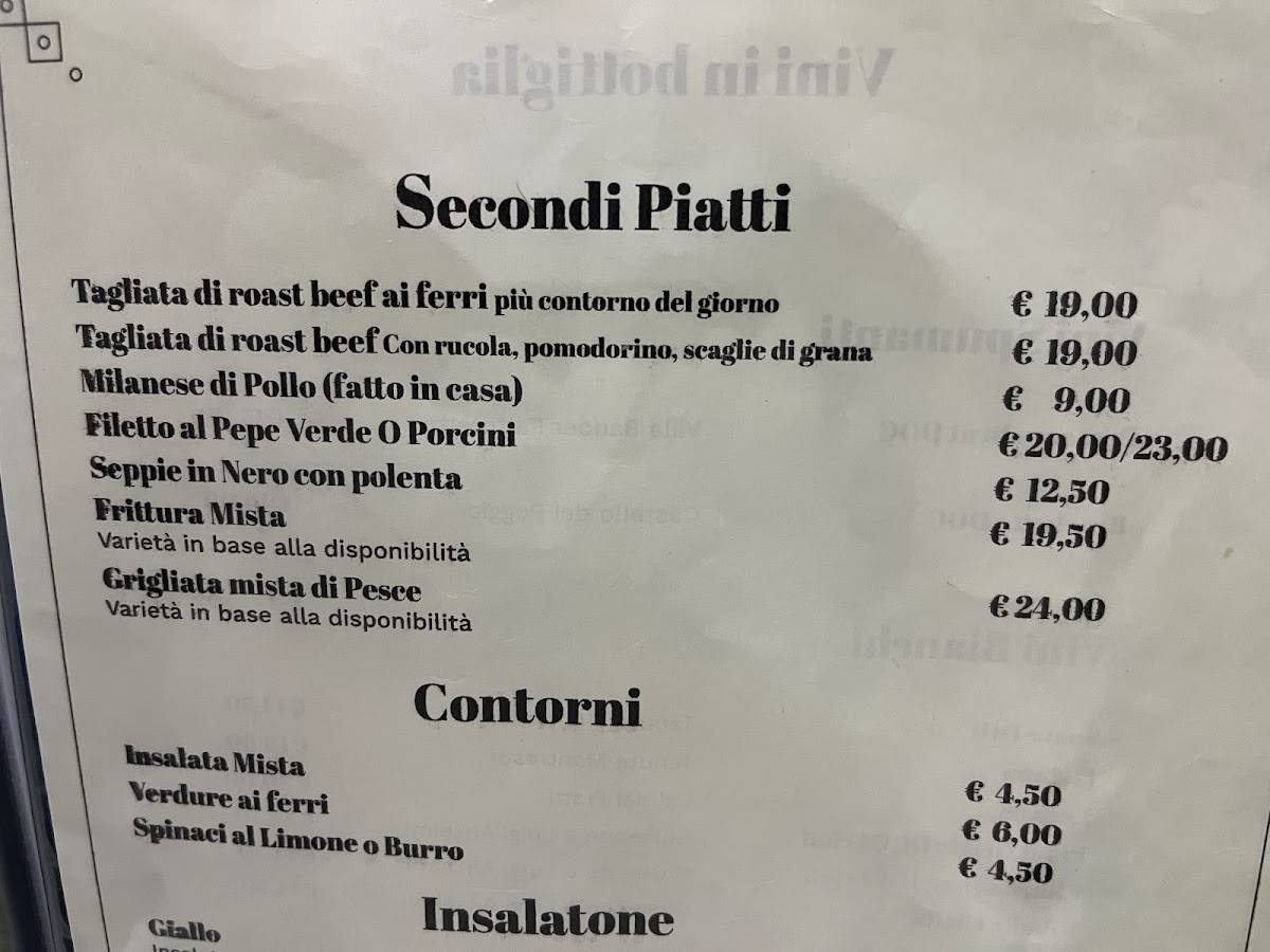 Menu di Al Calesse 