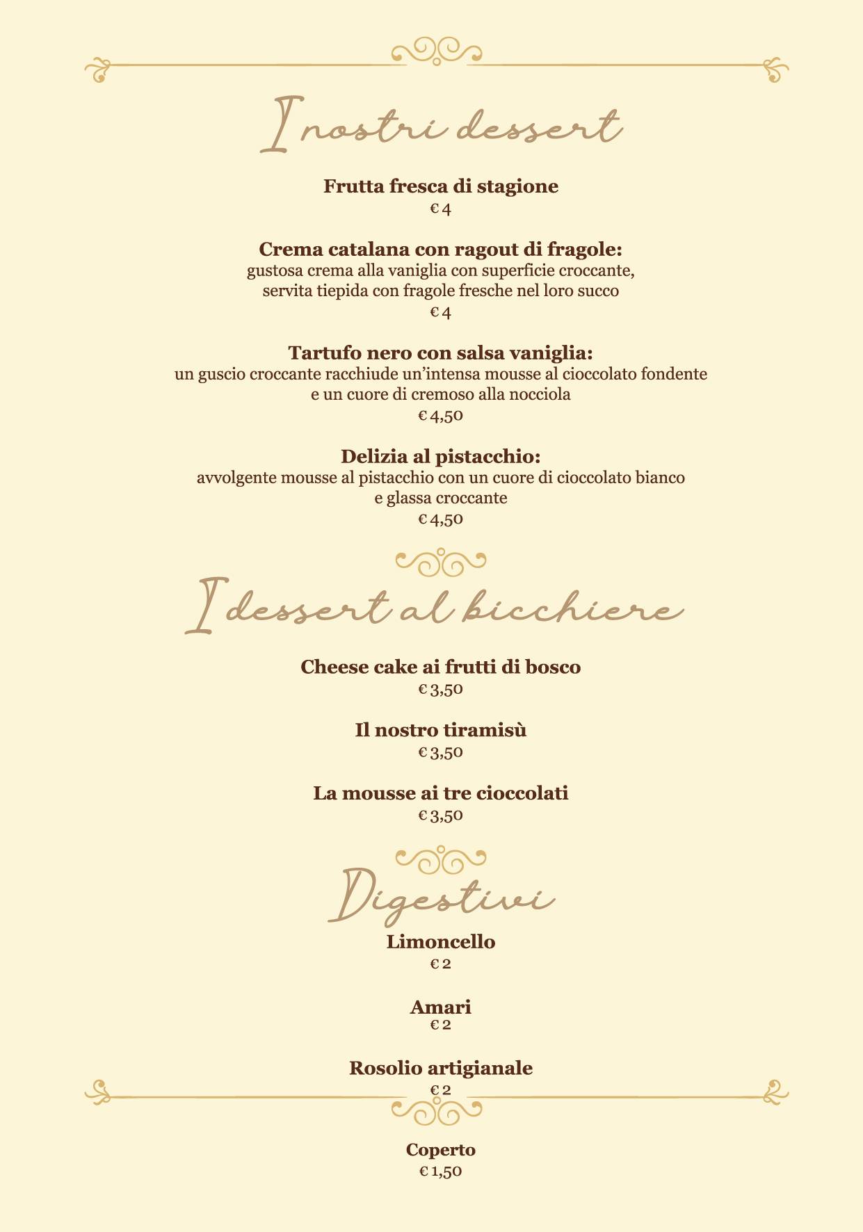 Menu di Al Gran Caffè 
