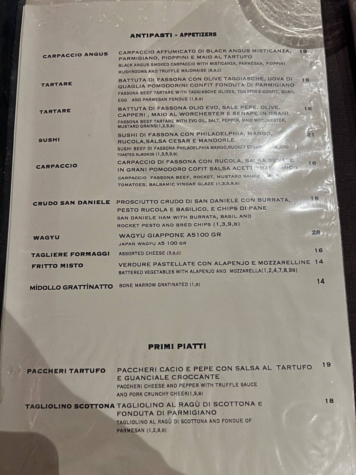 Menu di Al Grill 