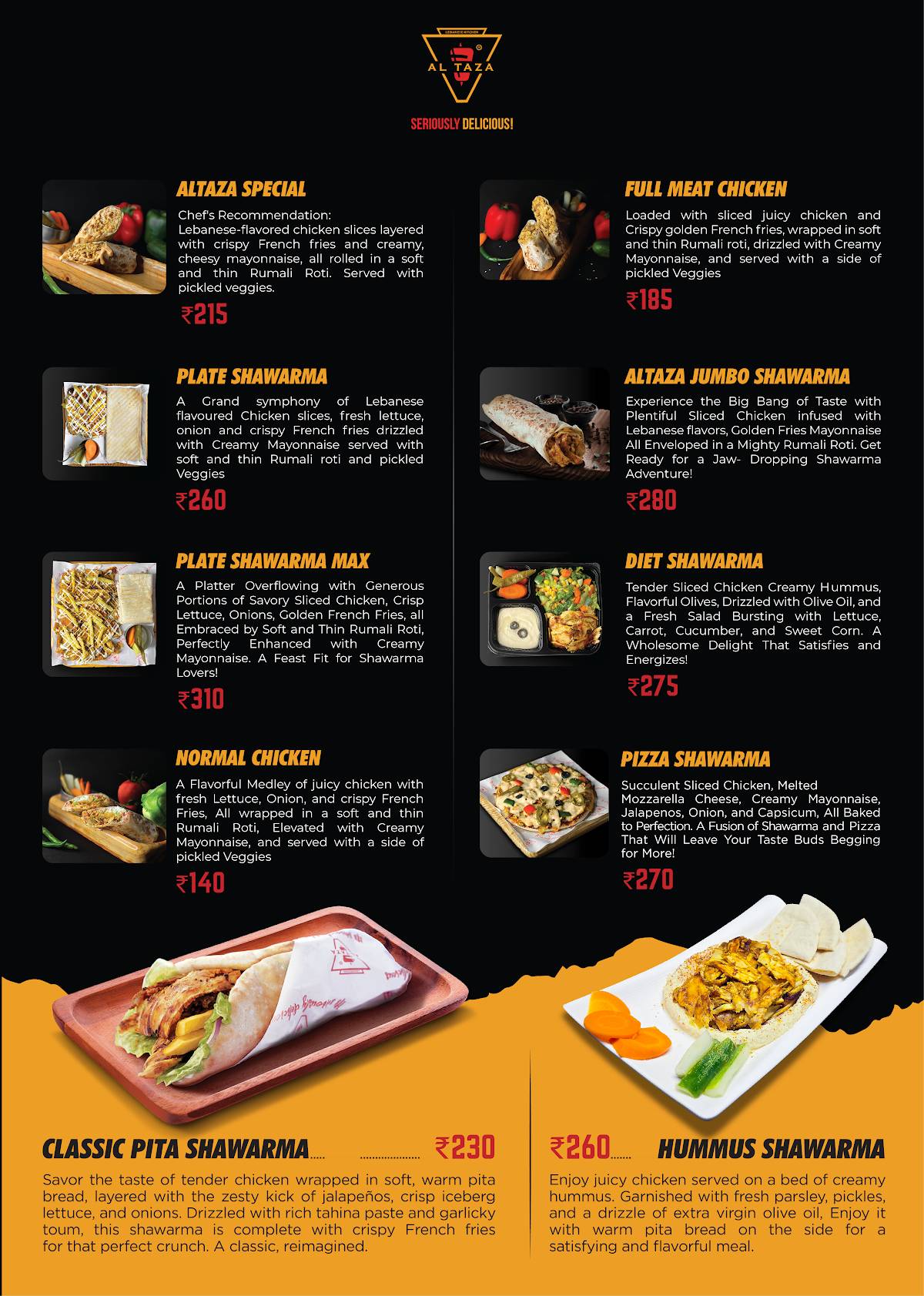 Al Taza - Edappally menu