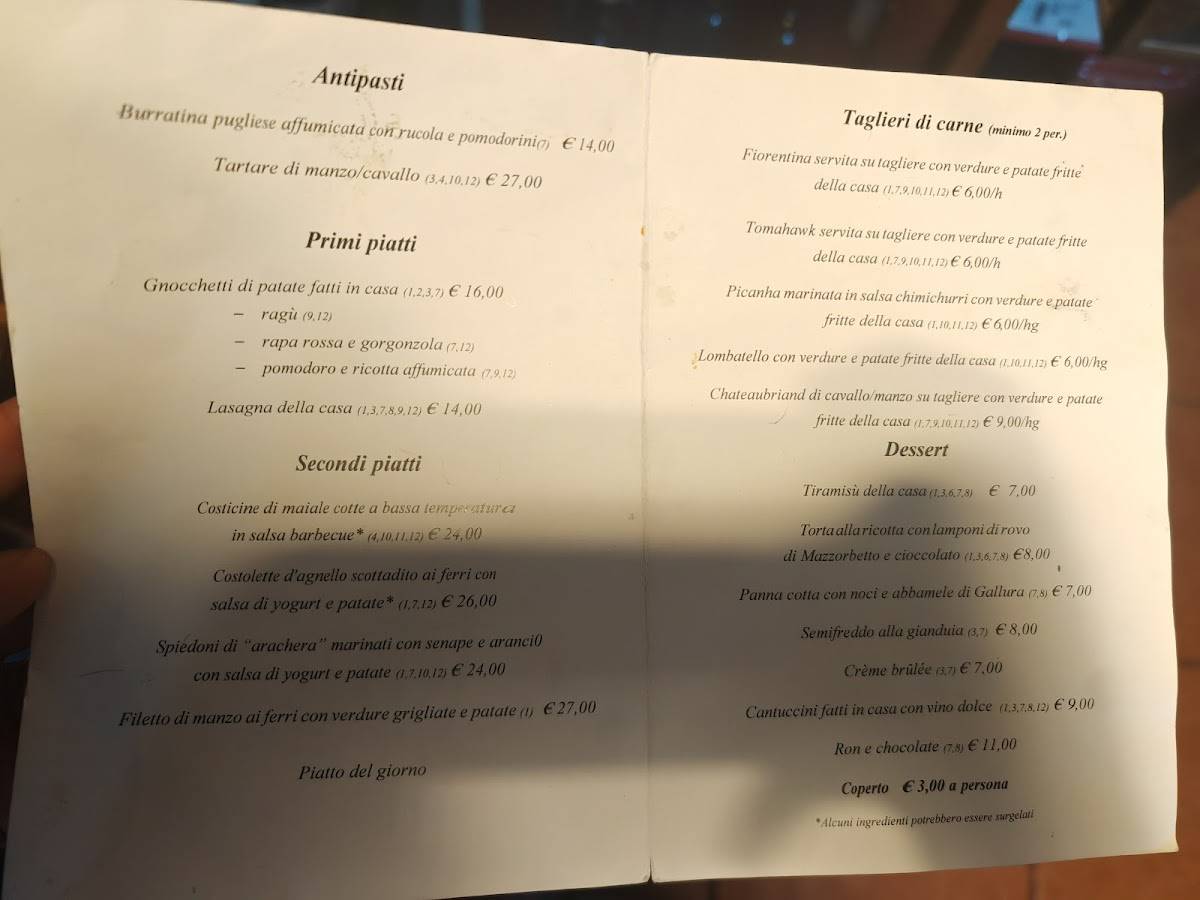 Menu di Al Timon 