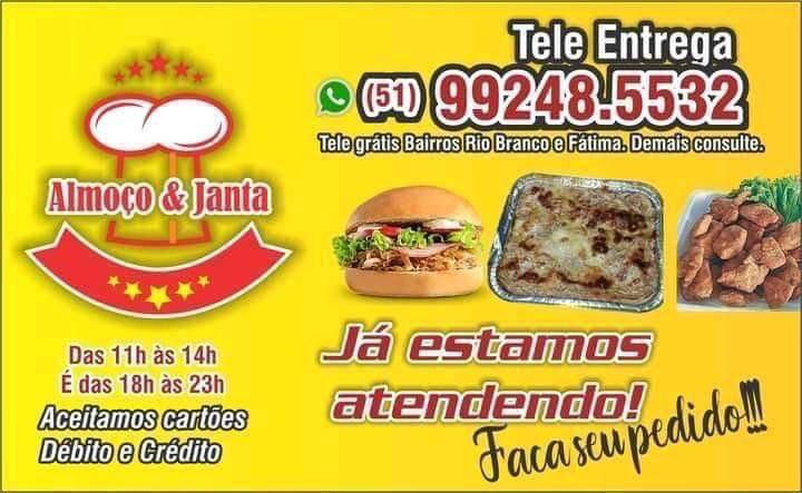 Almoço e Janta da Inês cardápio