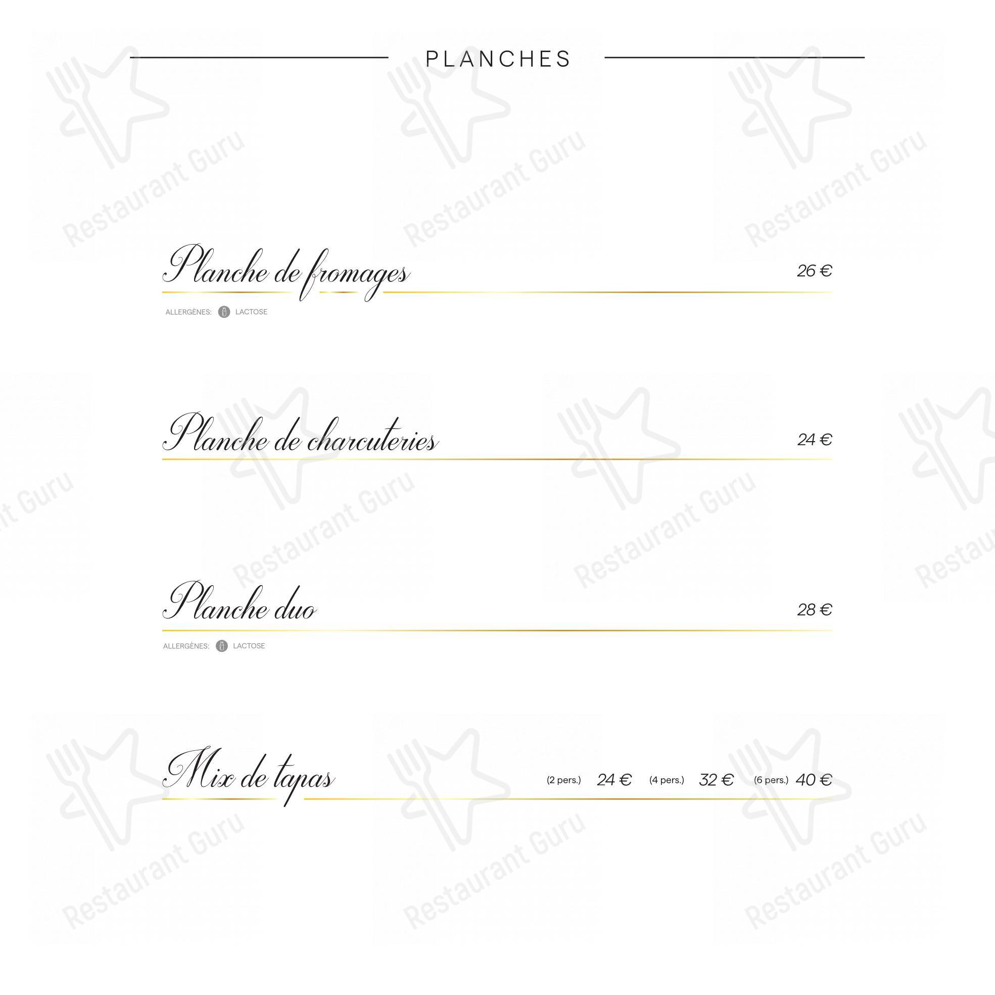Menu pour Am Theater restaurant