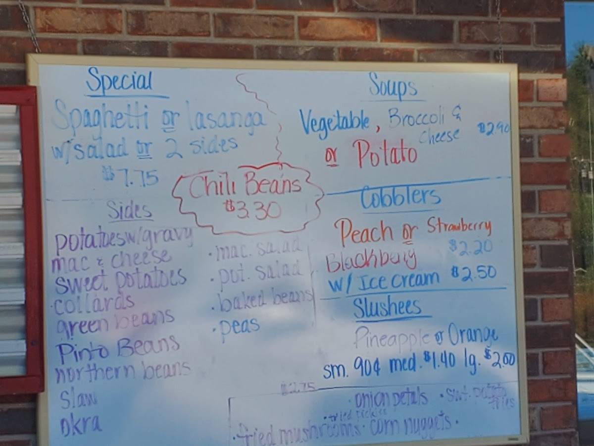 Menu at Ammons' Drive Inn & Dairy Bar, Waynesville